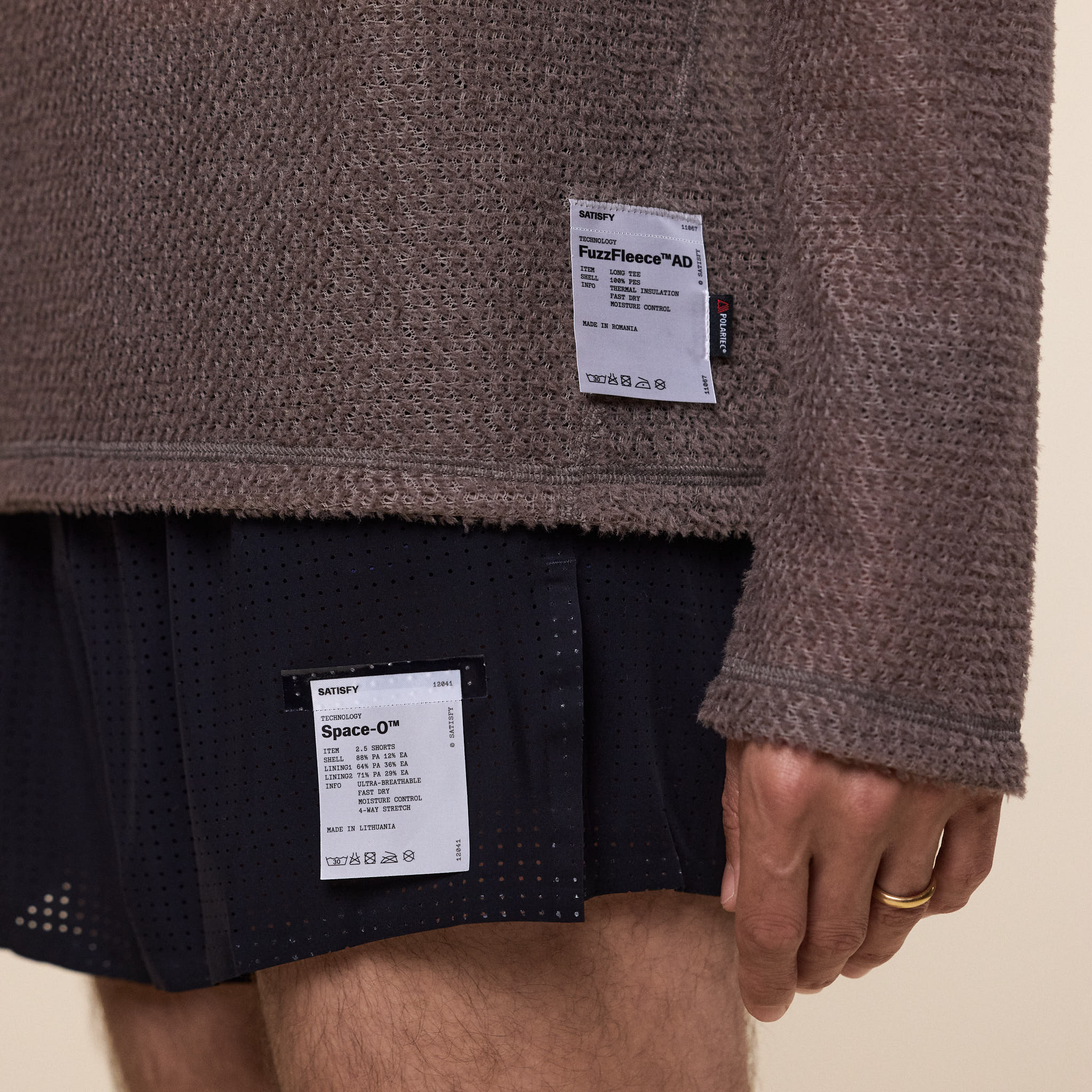 Satisfy Running - FuzzFleece™ AD Long Tee - Falcon