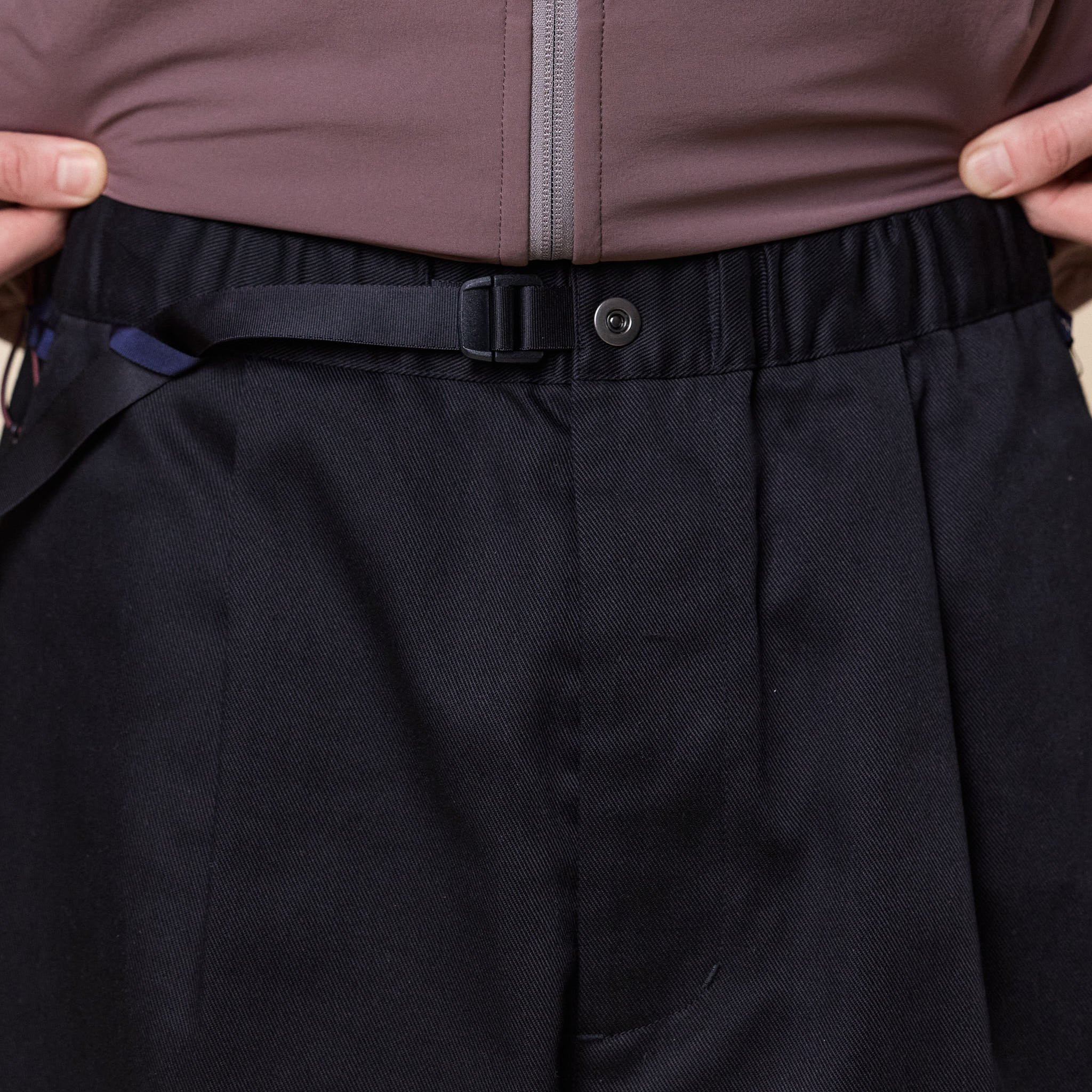 Poliquant - Changing Length Wide Zip Up Tucked Pants - Black