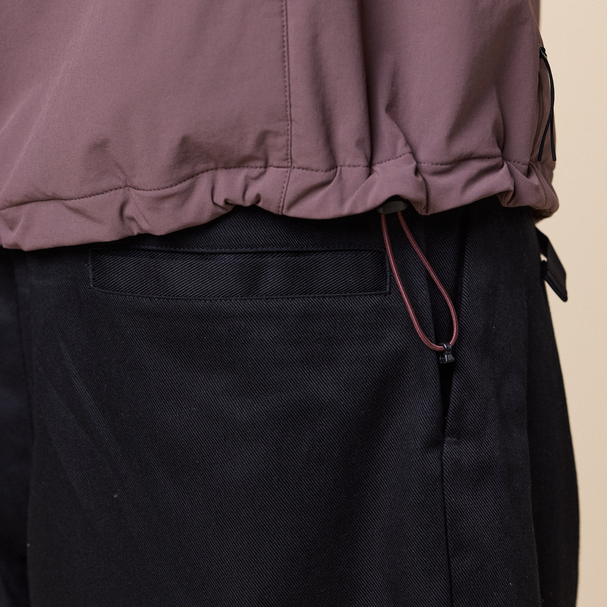 Poliquant - Changing Length Wide Zip Up Tucked Pants - Black