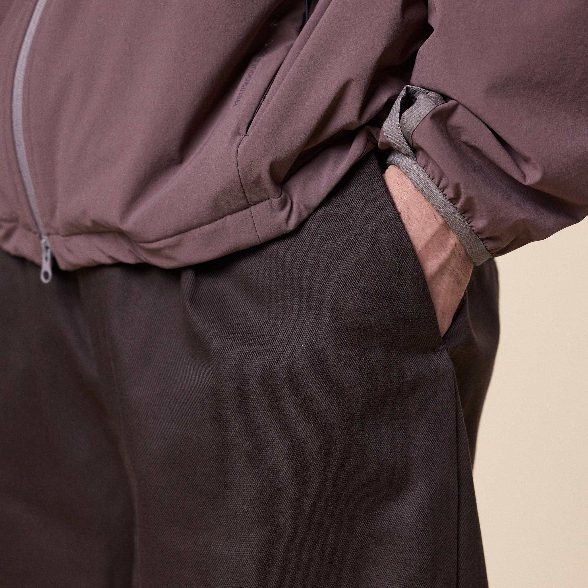 Poliquant - Changing Length Wide Zip Up Tucked Pants - Dark Brown