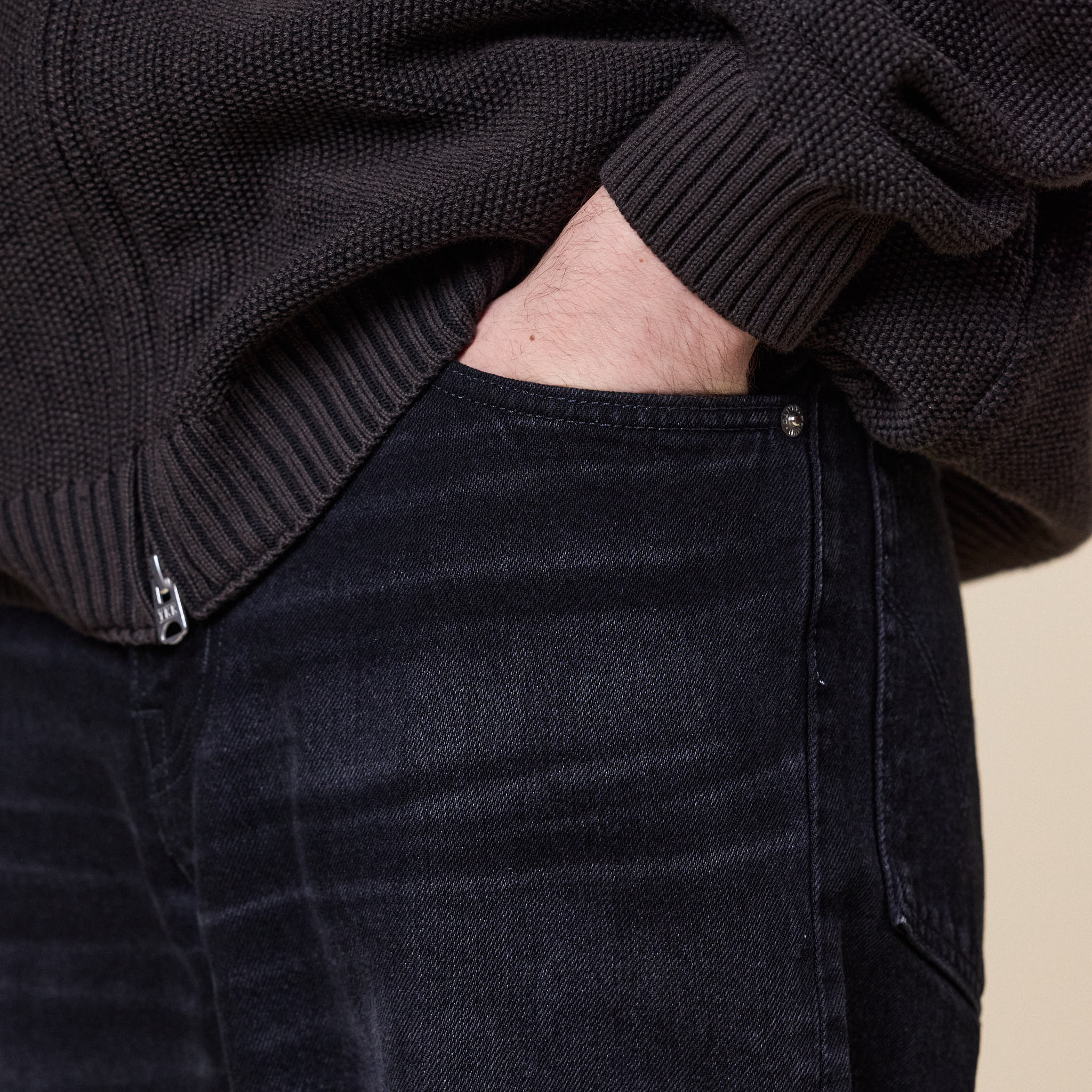 Edwin - Wide Pant (13oz Kaihara) - Black Dark Used