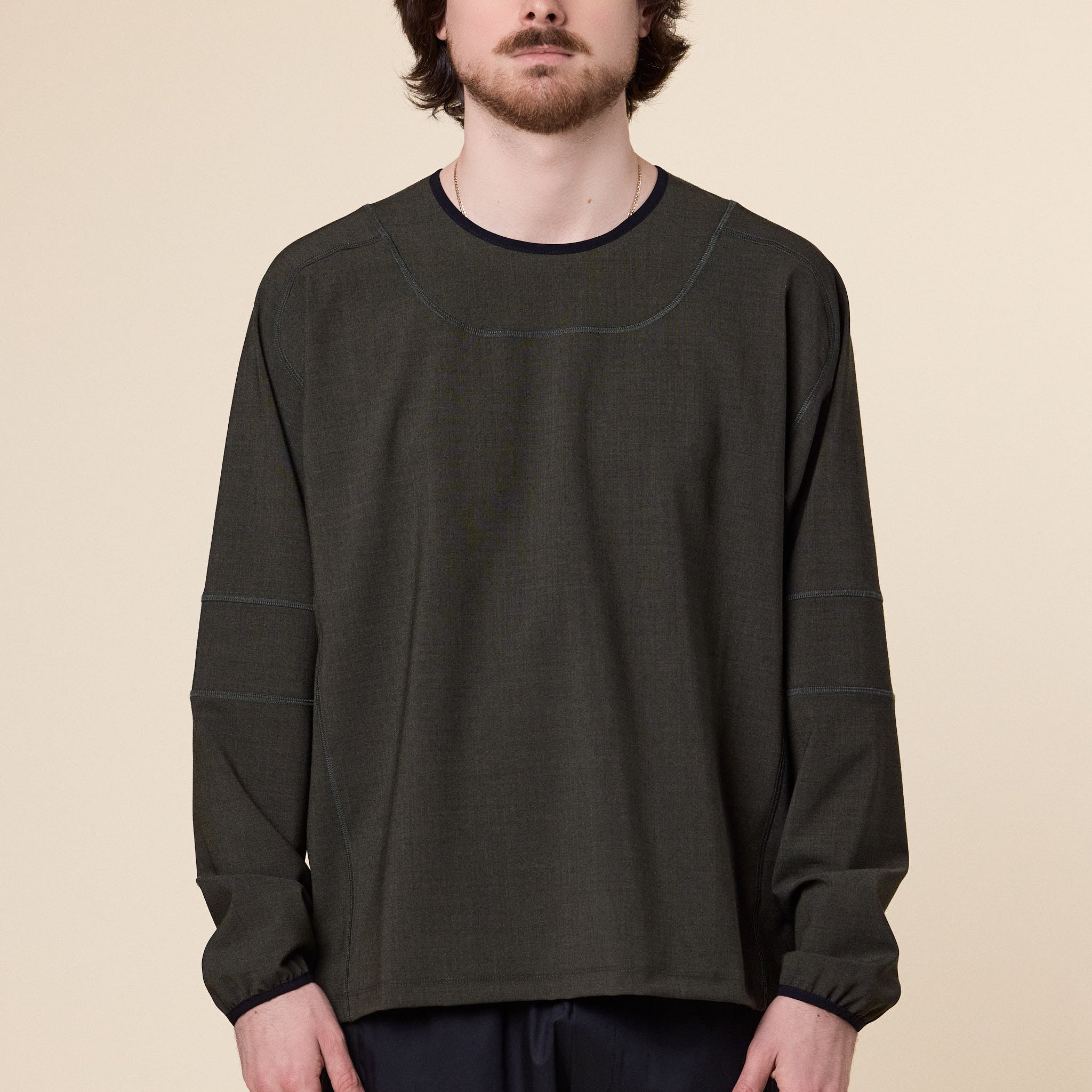 GR10K - Wool Overlock Longsleeve - Hidden Green