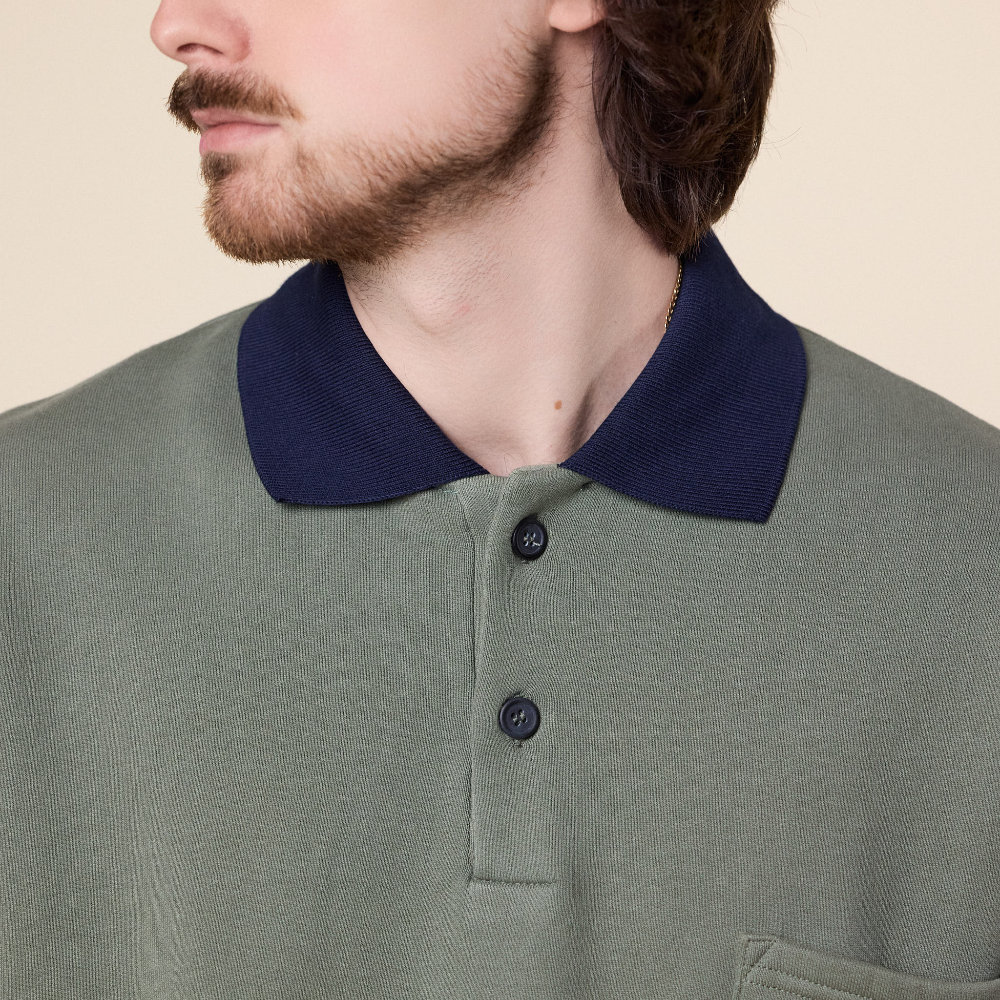 GR10K - Replicated Polo Sweatshirt - Sage Green