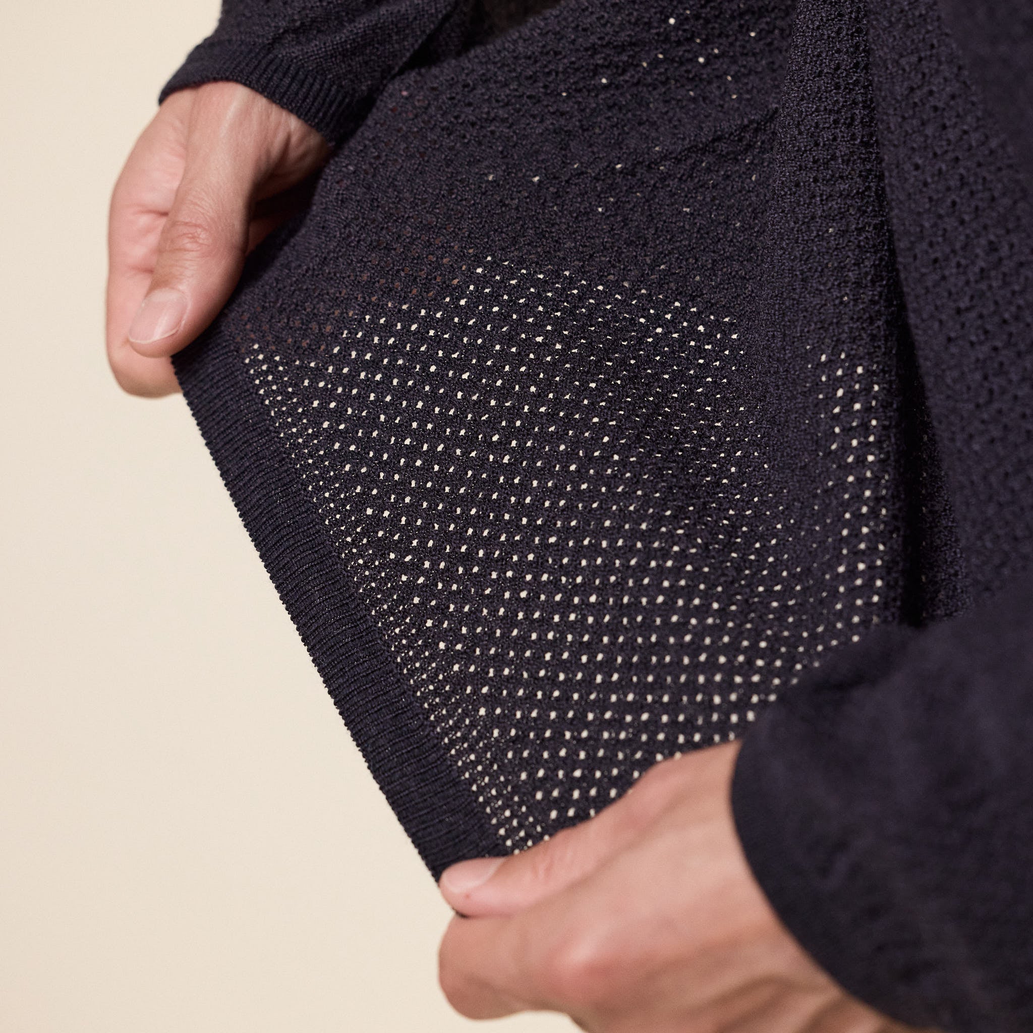 Goldwin 0 - Perforated Wholegarment Knit Top - Black