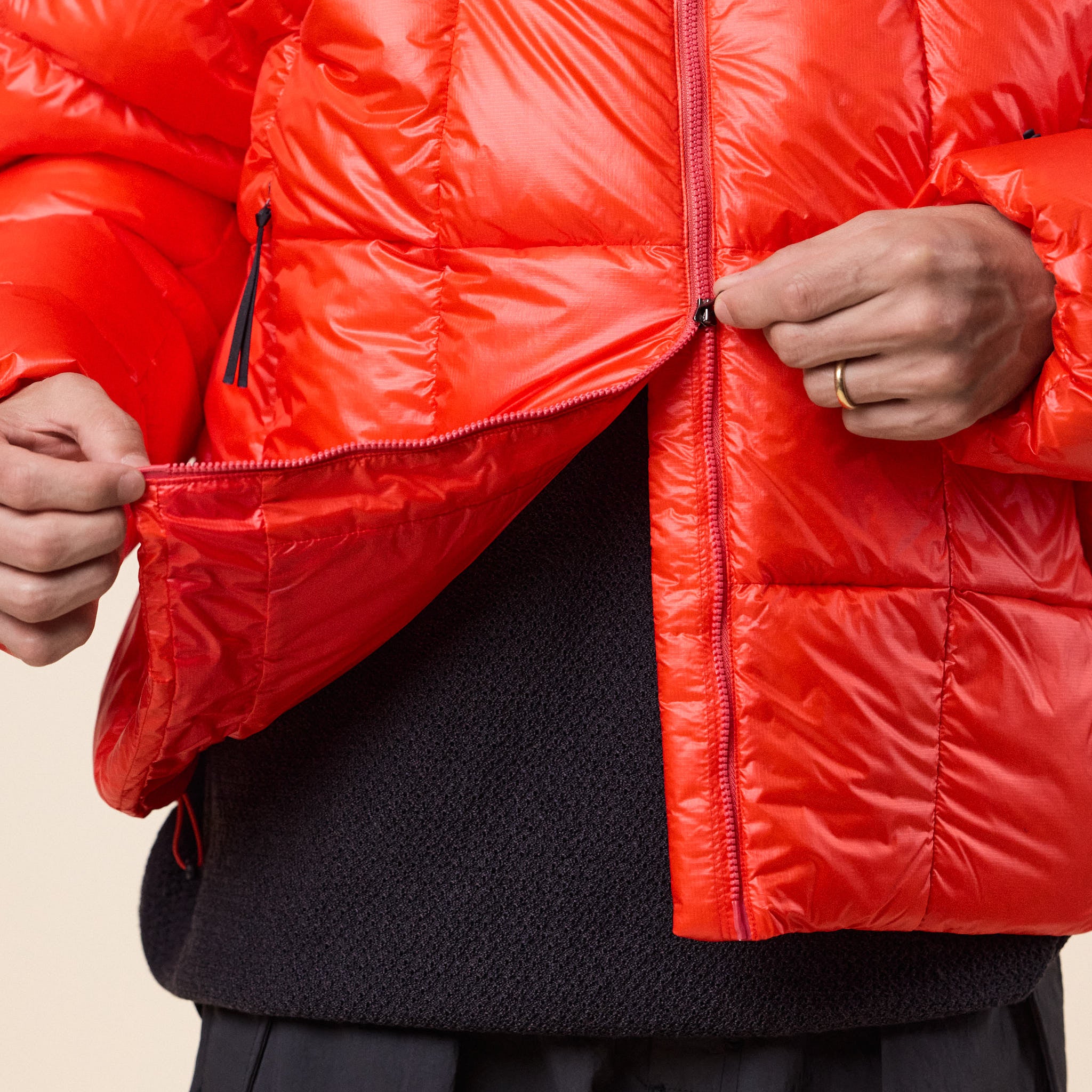 Goldwin 0 - Three Dimensional Down Parka - Scarlet