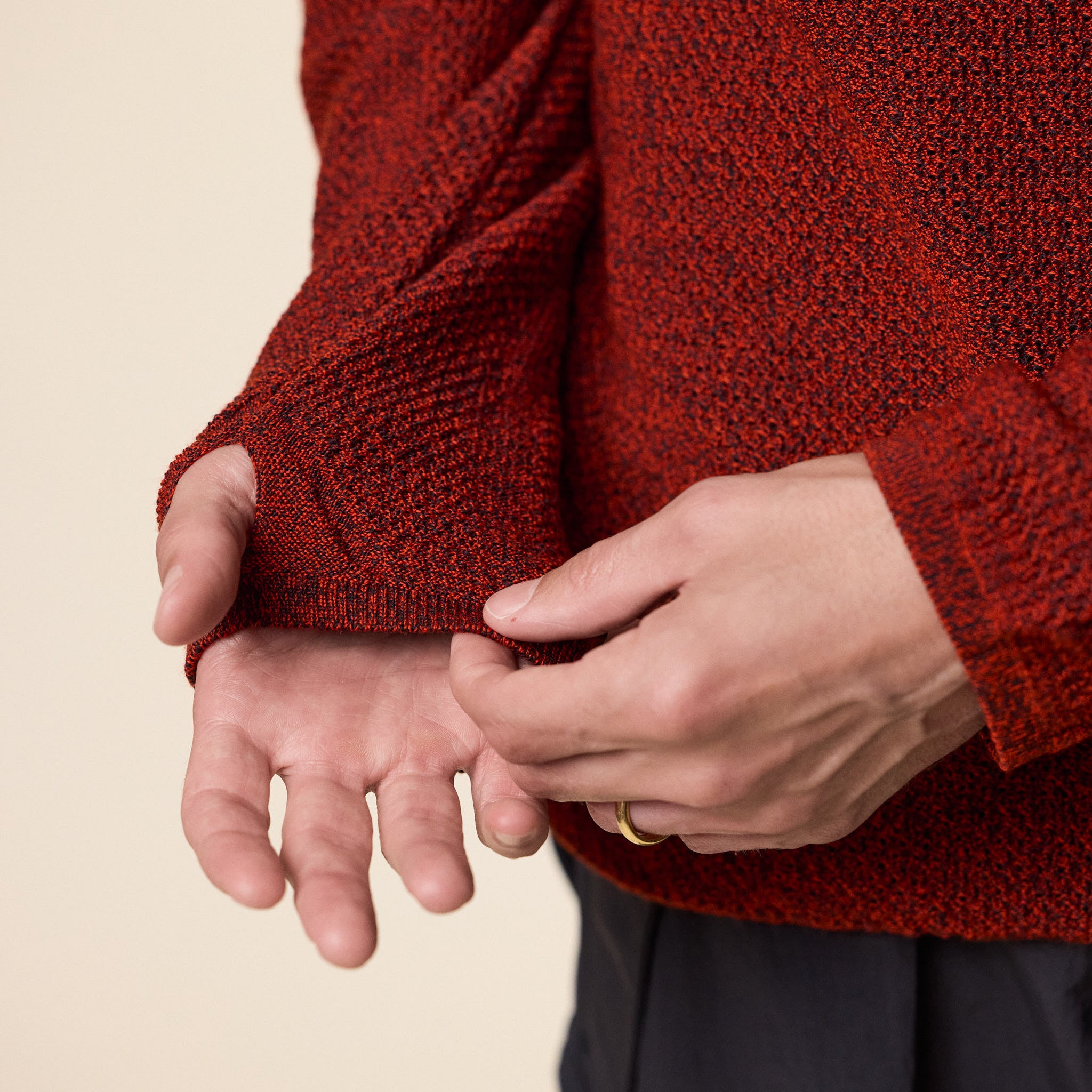 Goldwin 0 - Perforated Wholegarment Knit Top - Scarlet