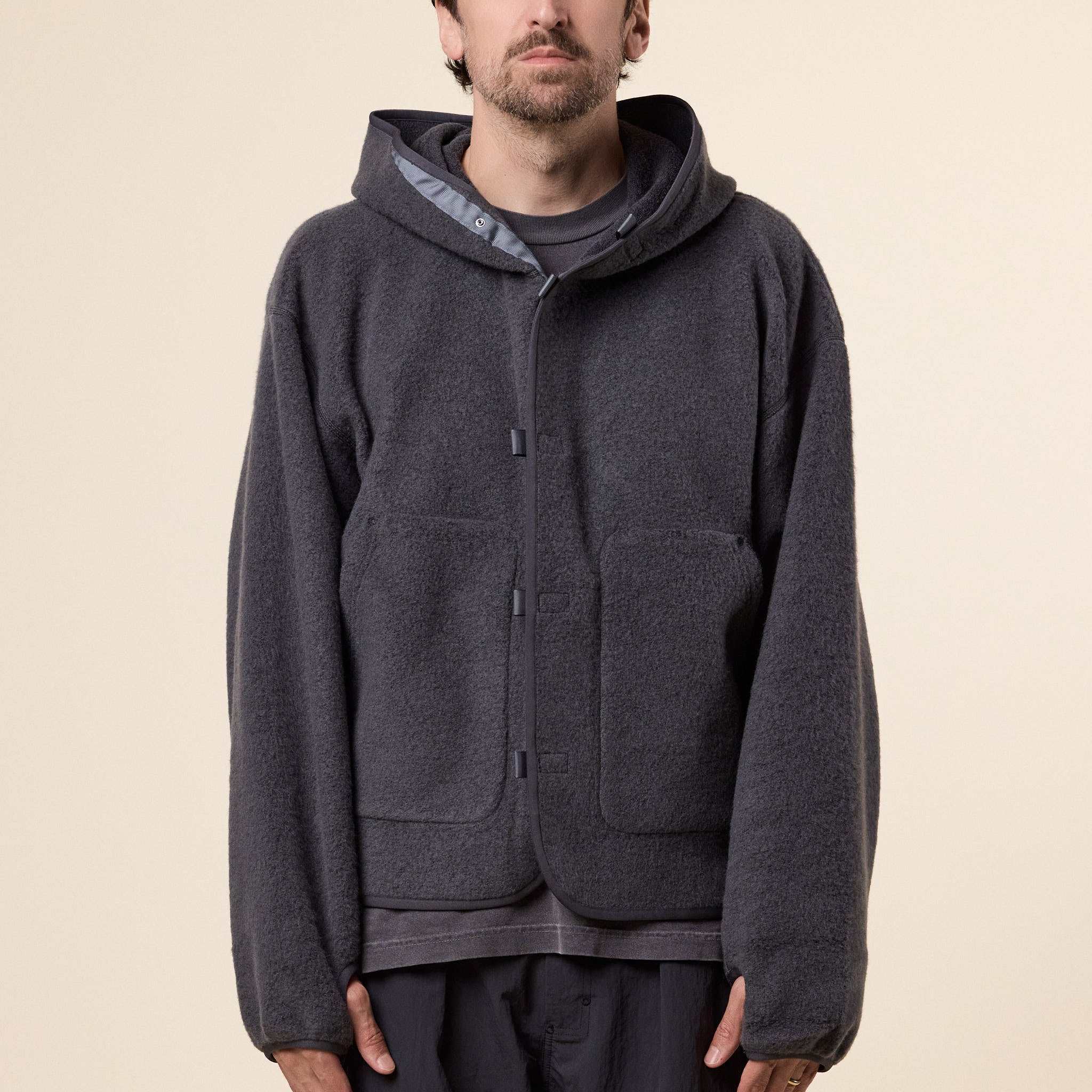 Goldwin 0 - Wool Fleece Hoodie - Dark Lava