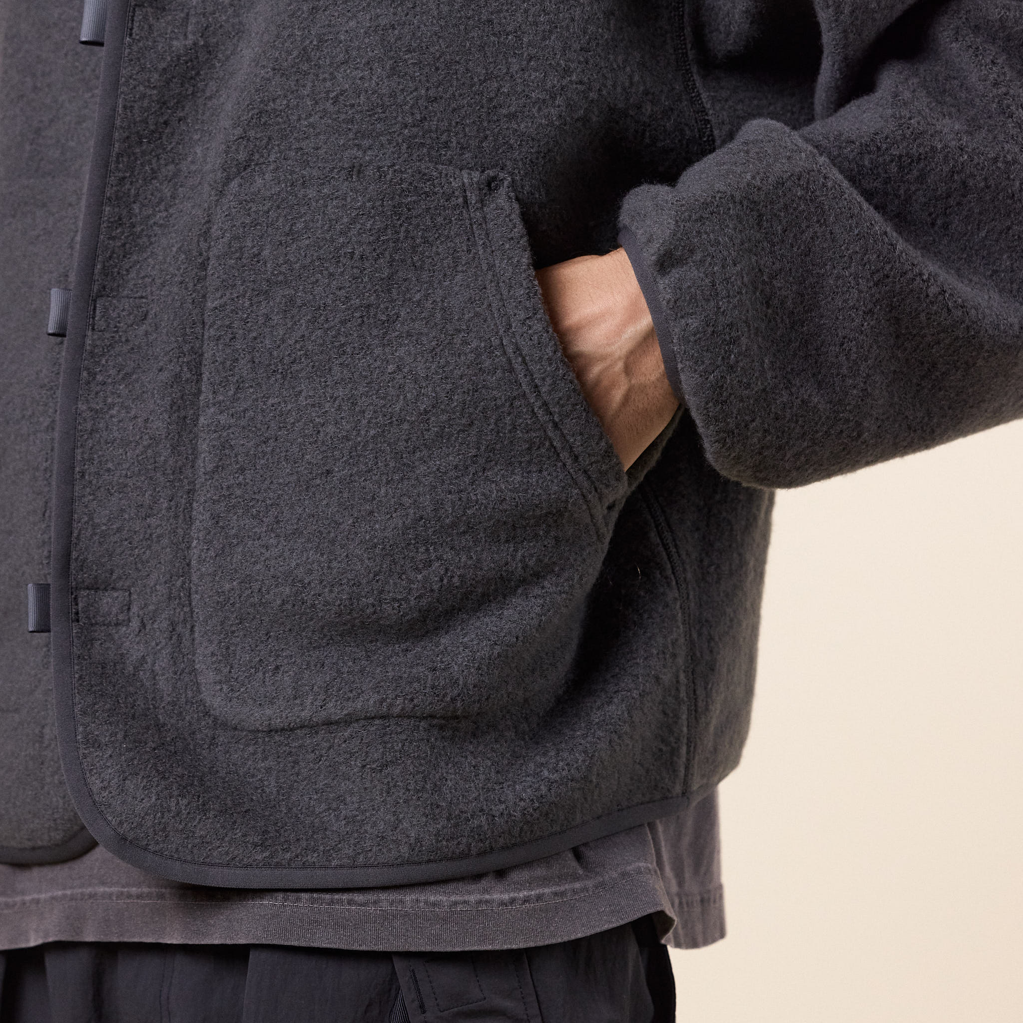 Goldwin 0 - Wool Fleece Hoodie - Dark Lava