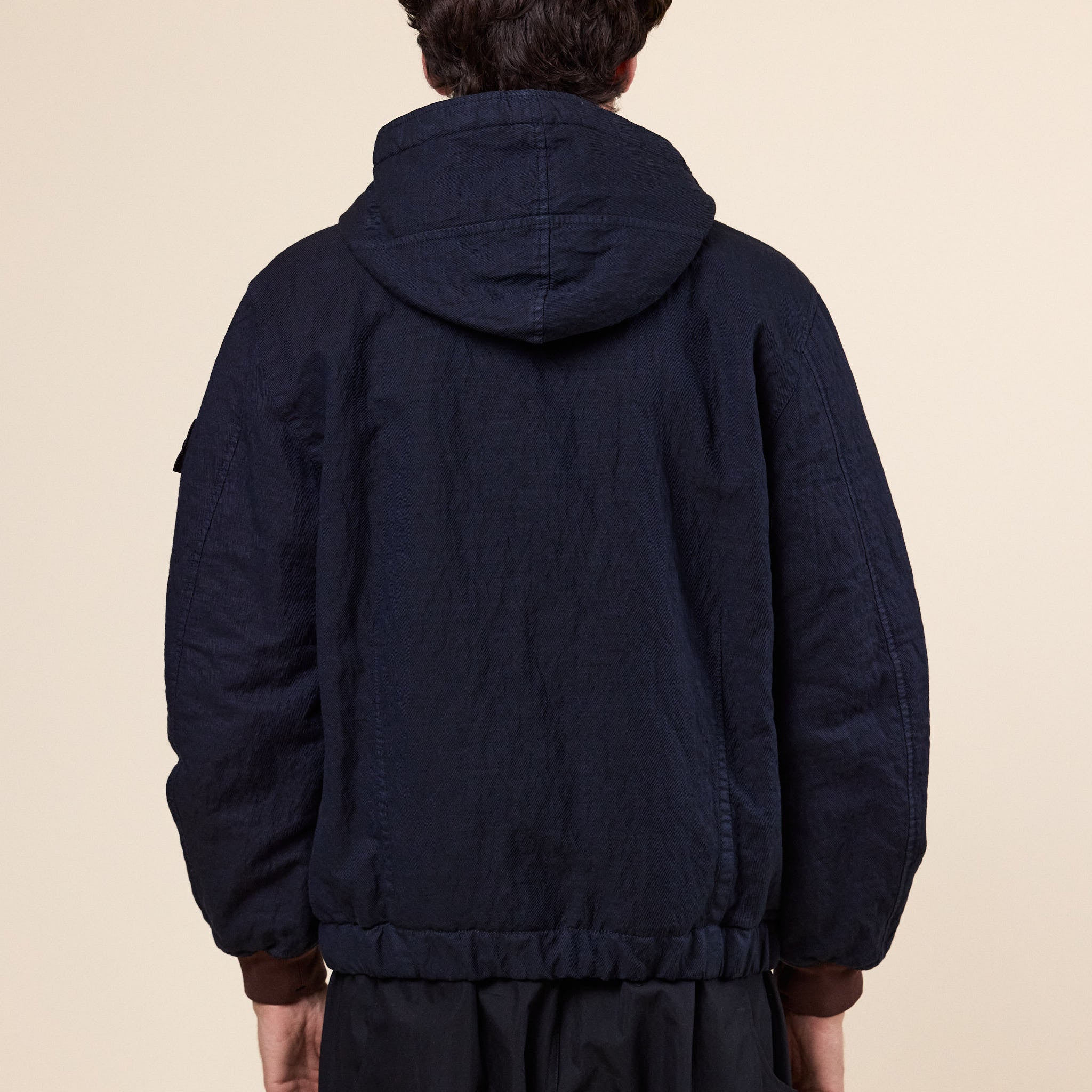 Stone Island - Diagonal Cotton Wool-TC Padded Hooded Jacket - Navy