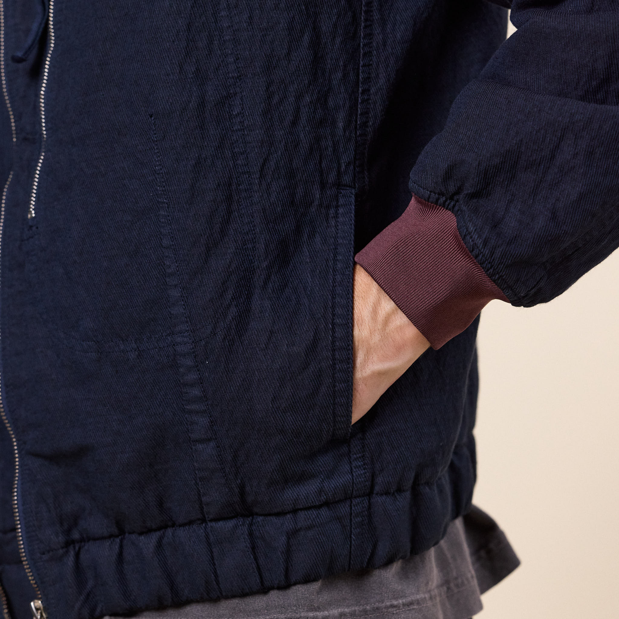 Stone Island - Diagonal Cotton Wool-TC Padded Hooded Jacket - Navy