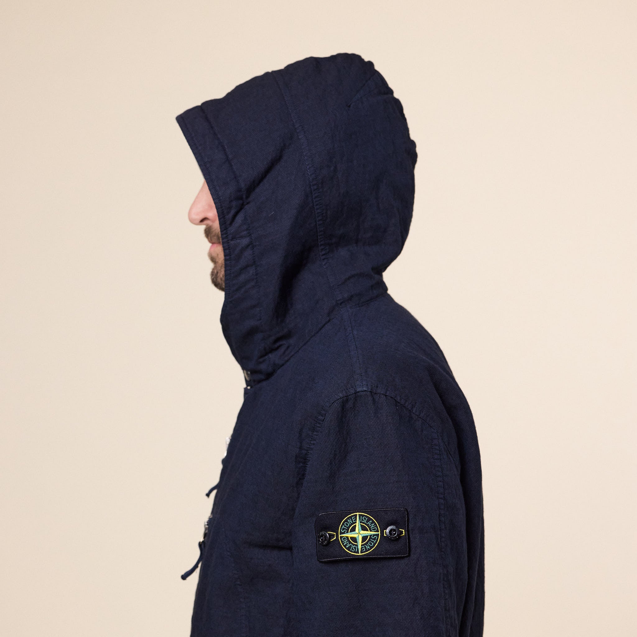 Stone Island - Diagonal Cotton Wool-TC Padded Hooded Jacket - Navy