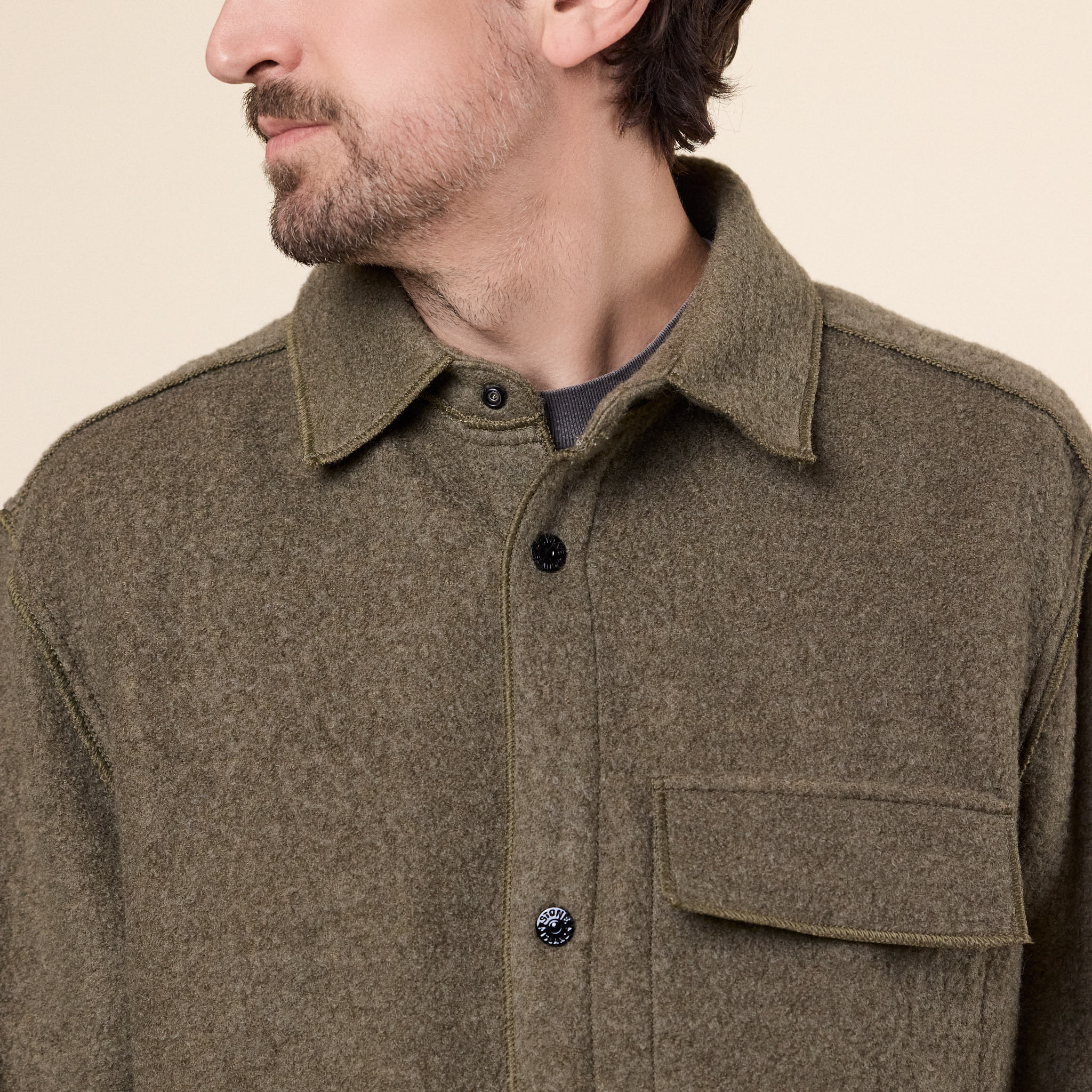 Stone Island - Micro Bouclé Overshirt - Lead Grey