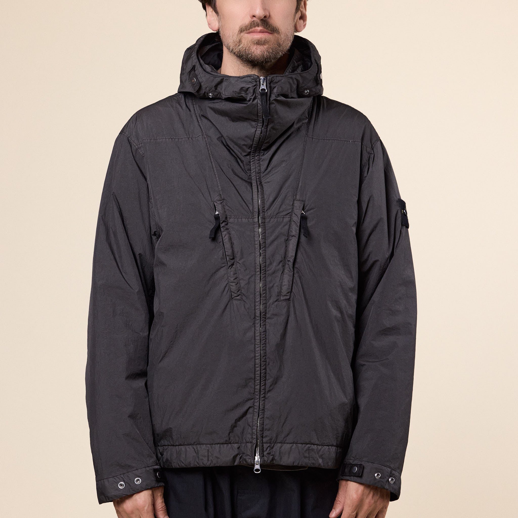 Stone Island - Garment Dyed Crinkle Reps NY No Seasons Hooded Jacket - Lead Grey