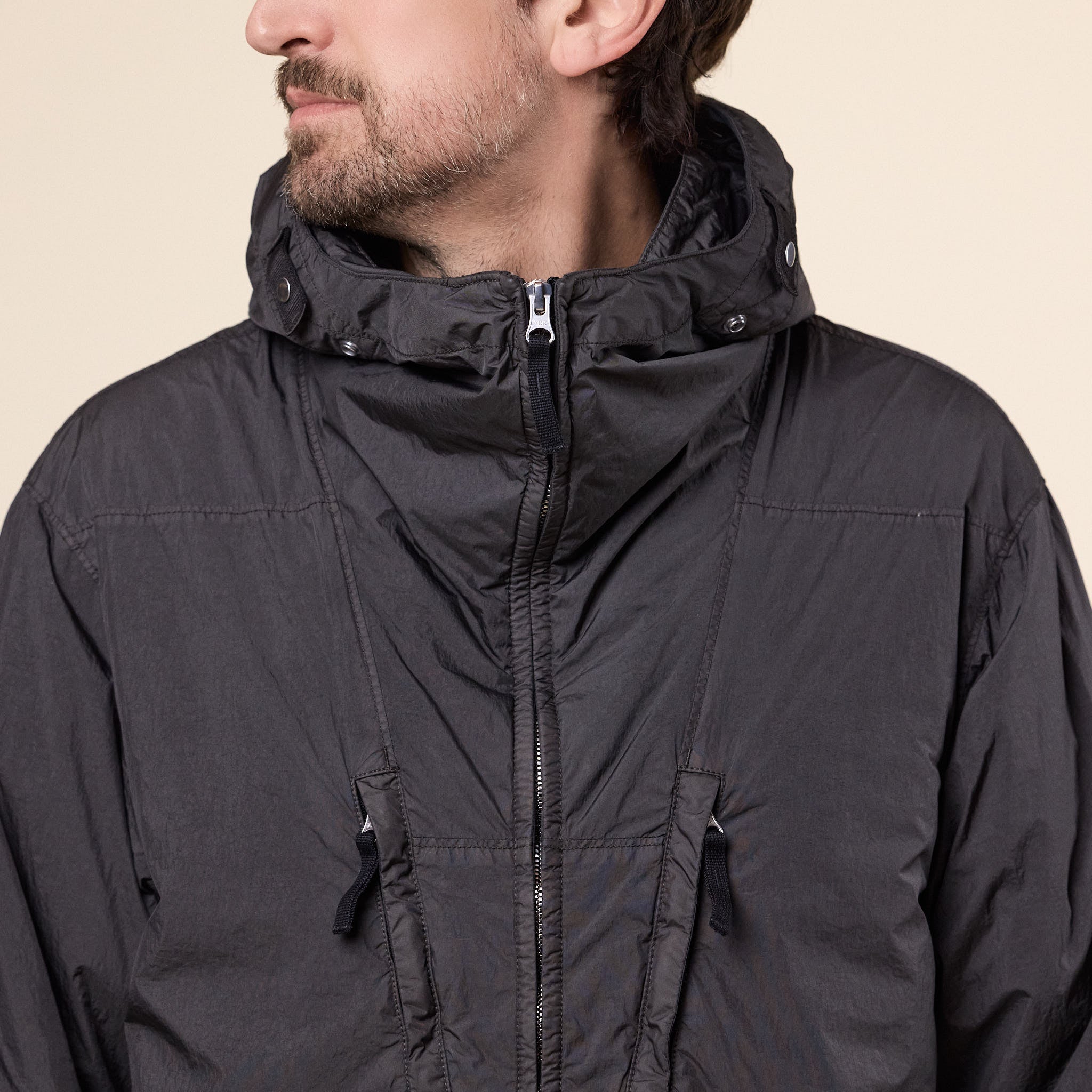 Stone Island - Garment Dyed Crinkle Reps NY No Seasons Hooded Jacket - Lead Grey