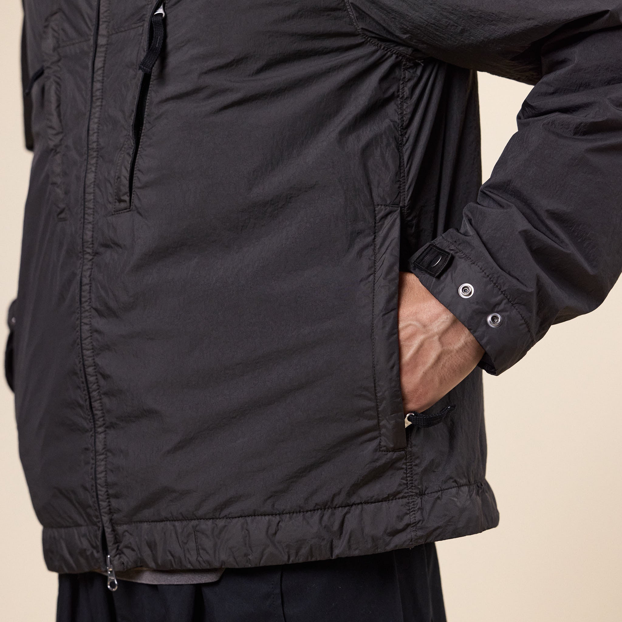 Stone Island - Garment Dyed Crinkle Reps NY No Seasons Hooded Jacket - Lead Grey