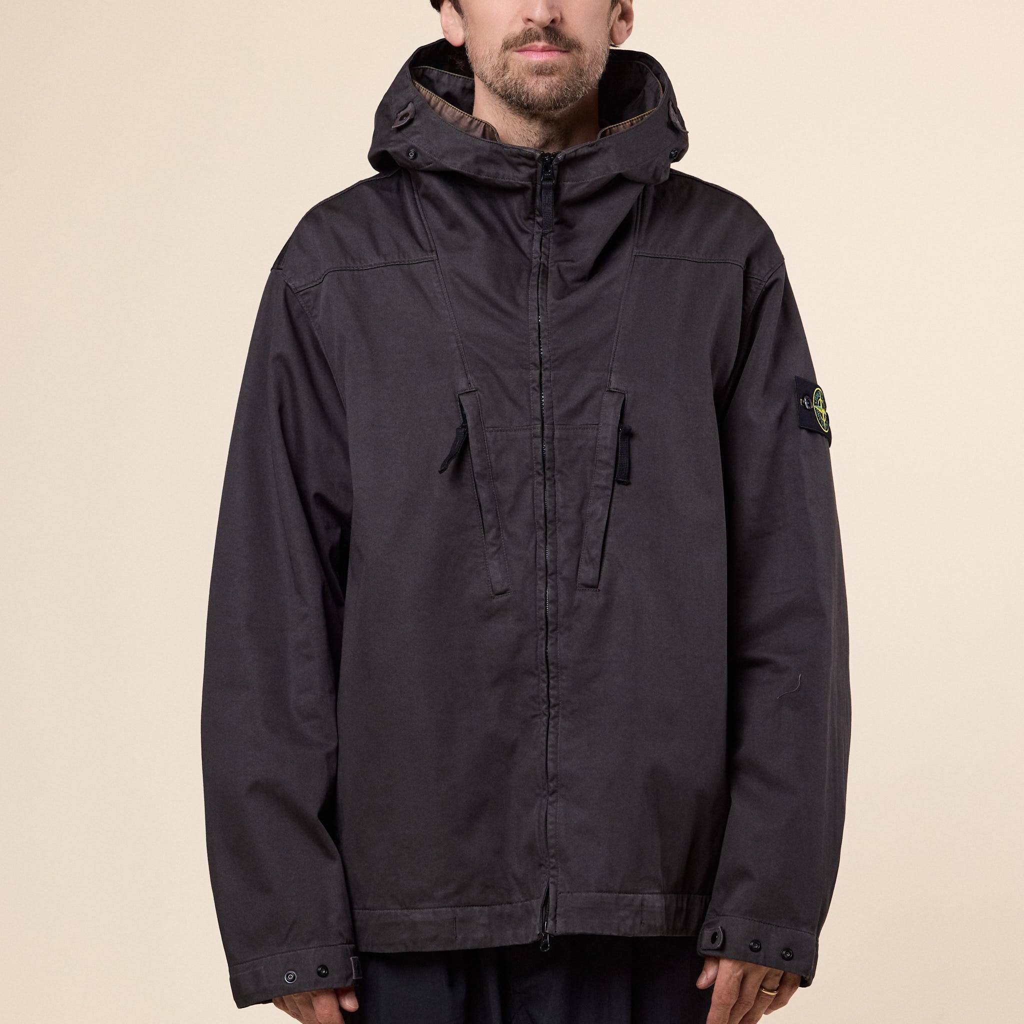 Stone Island - Raso Gommato Cover Trasparente-TC No Seasons Hooded Jacket - Lead Grey