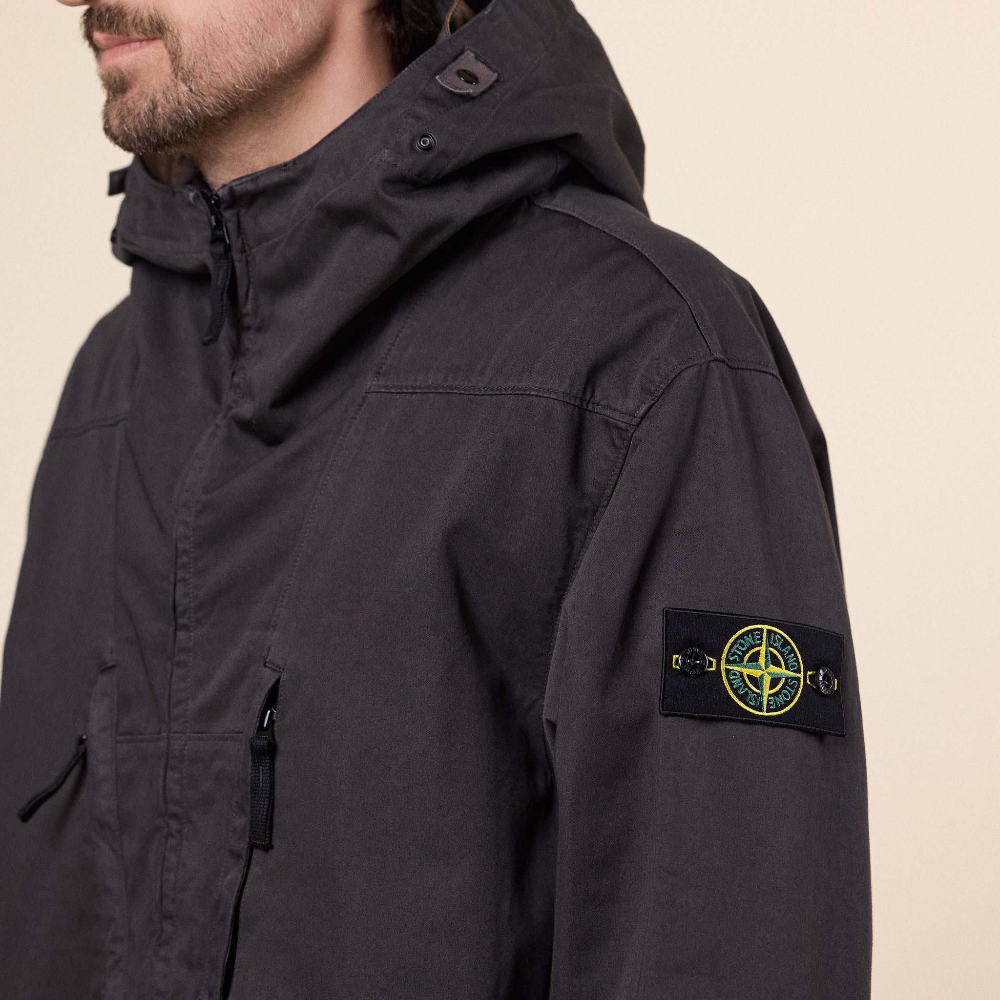 Stone Island - Raso Gommato Cover Trasparente-TC No Seasons Hooded Jacket - Lead Grey