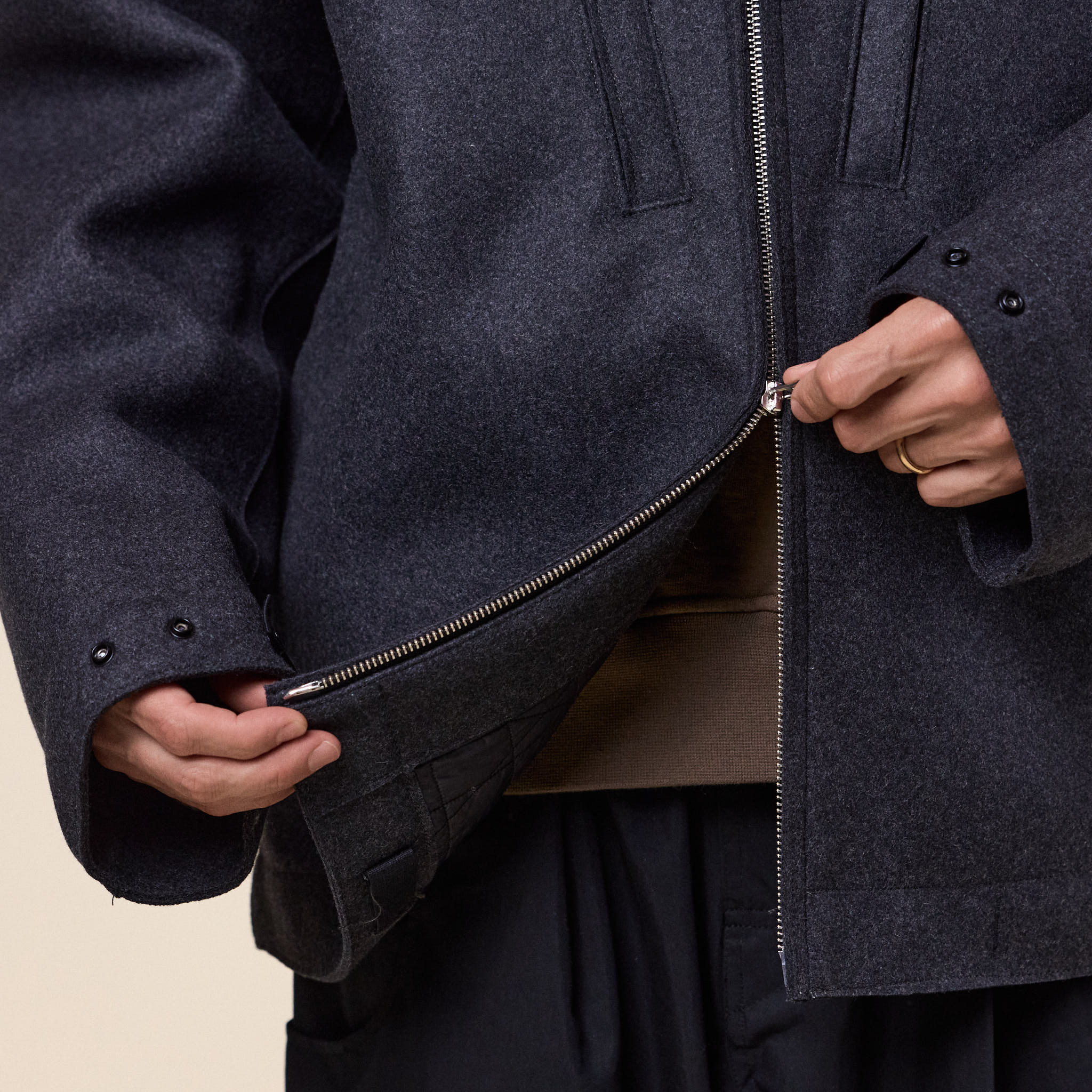 Stone Island - Panno No Seasons Padded Hooded Jacket - Lead Grey
