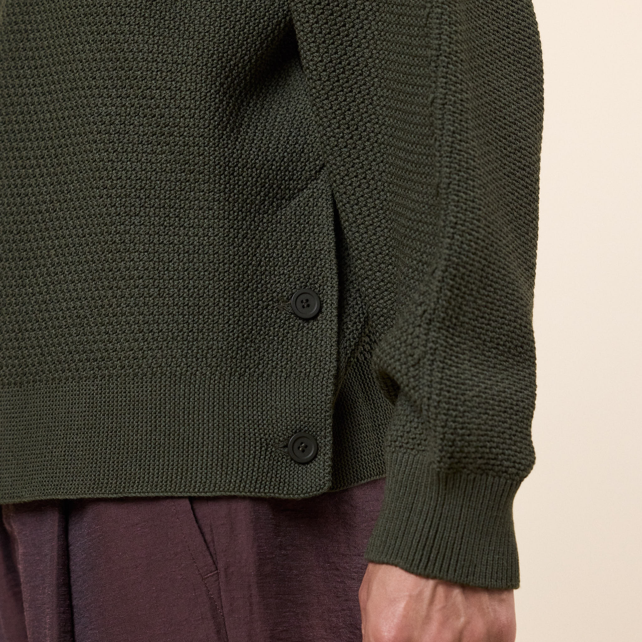 Homme Plissé Issey Miyake - Rustic Knit Sweater - Khaki