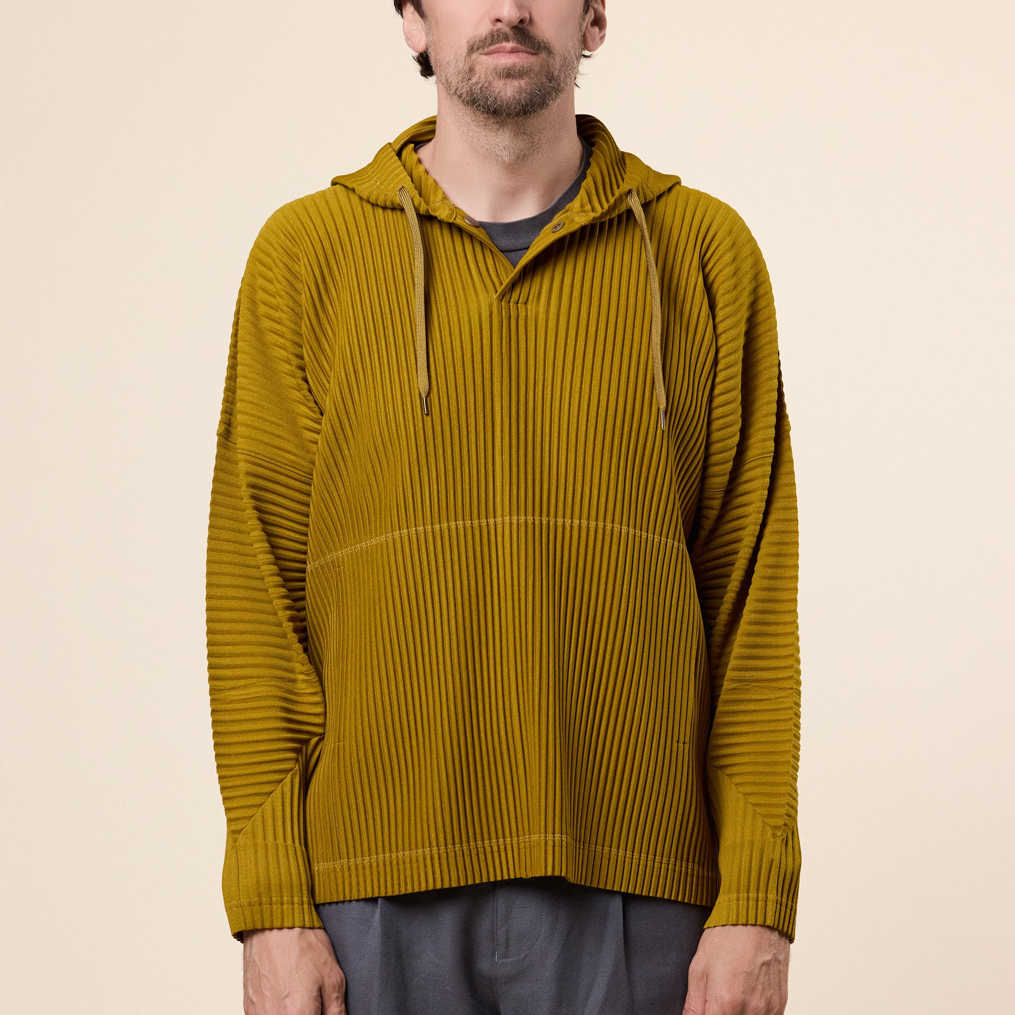 Homme Plissé Issey Miyake - Monthly Colours Pleated Hoodie - Shade Dandelion