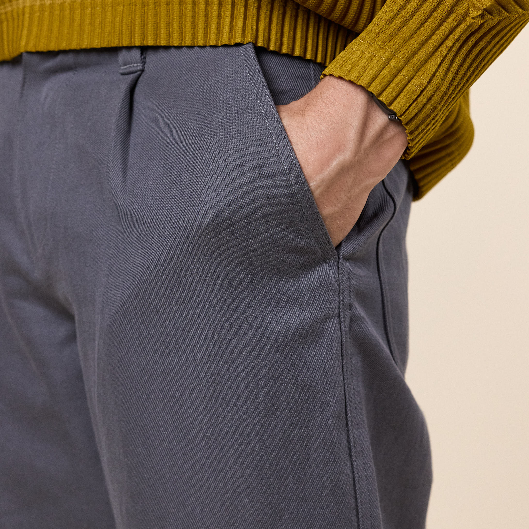 IM Men - Tough Wool Cotton Trousers - Charcoal Grey