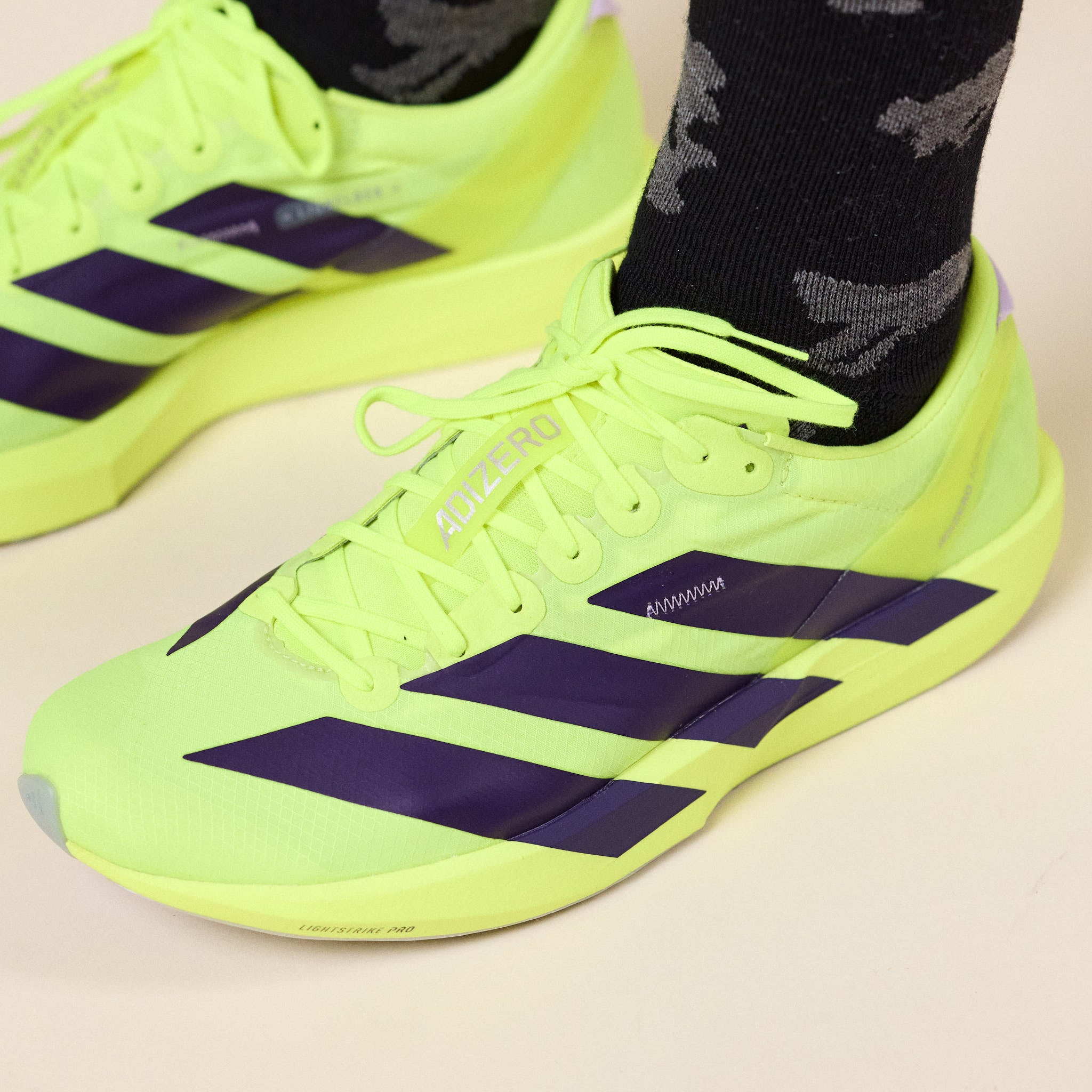 Adidas - Adizero Adios 9 - Solar Yellow / Aurora Plum / Powder Plum