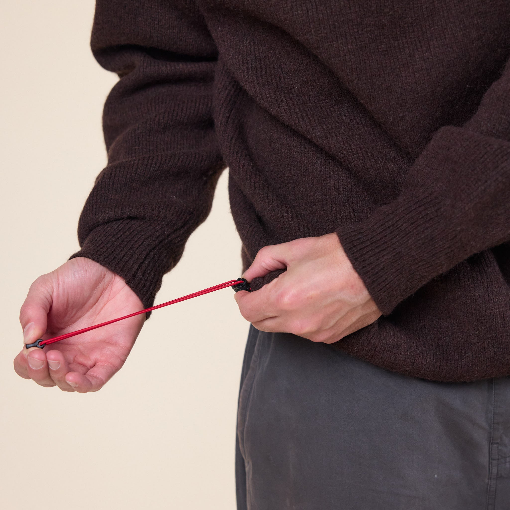 GR10K - Felted High Neck Sweater - Dark Brown