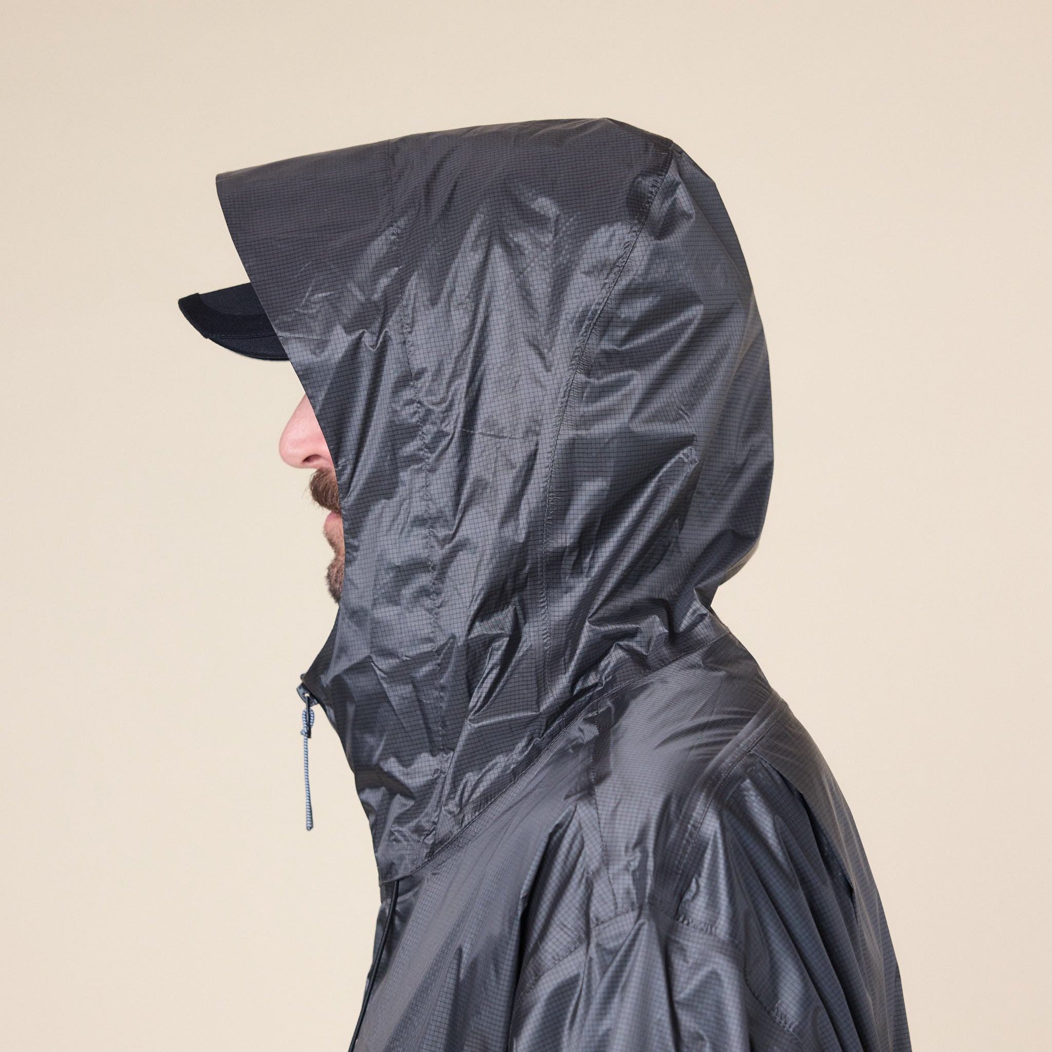 Roa Hiking - Surface Packable Grid Rain Coat - Dark Grey
