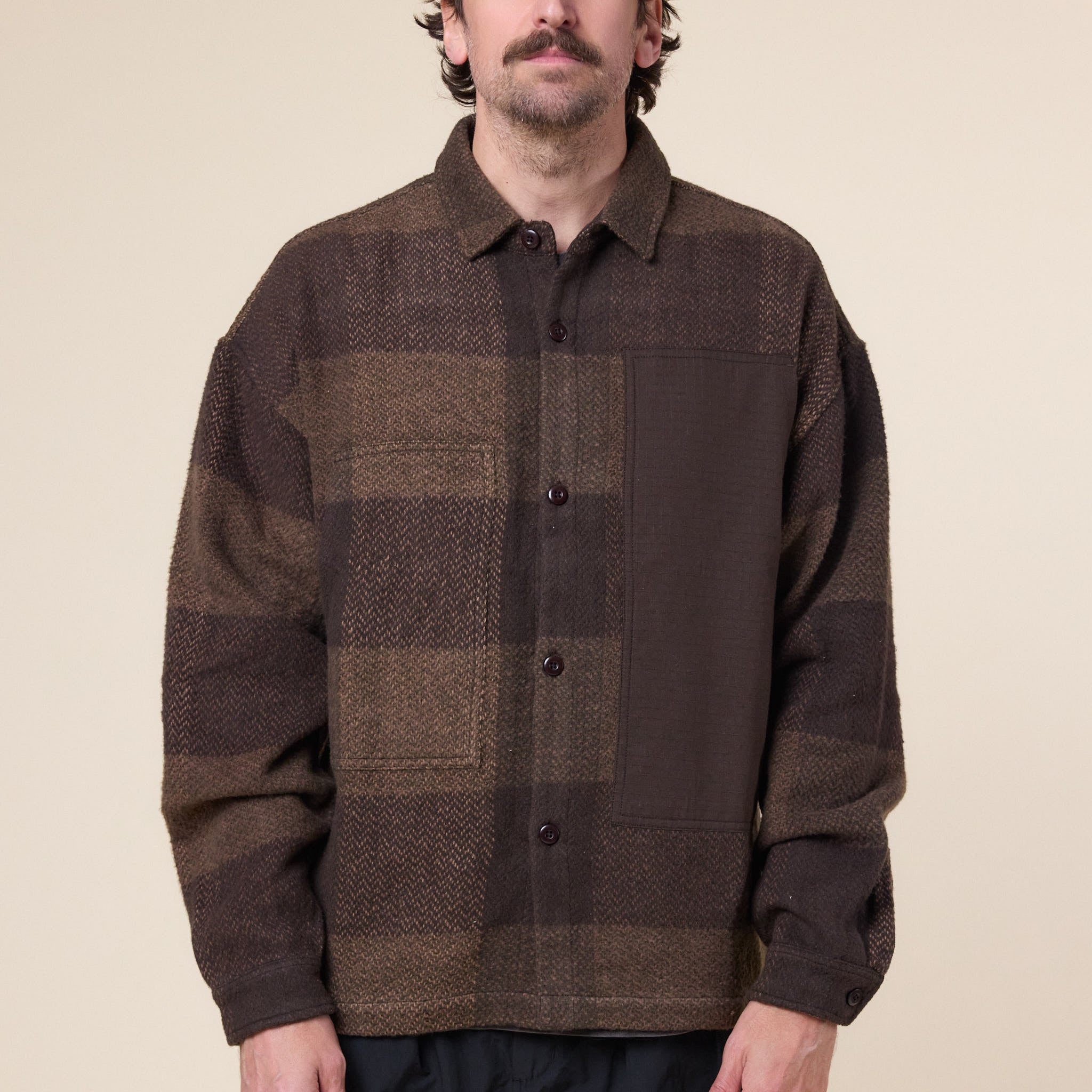 Earth / Studies - MS-109 Flannel Research Shirt - Fir Strata