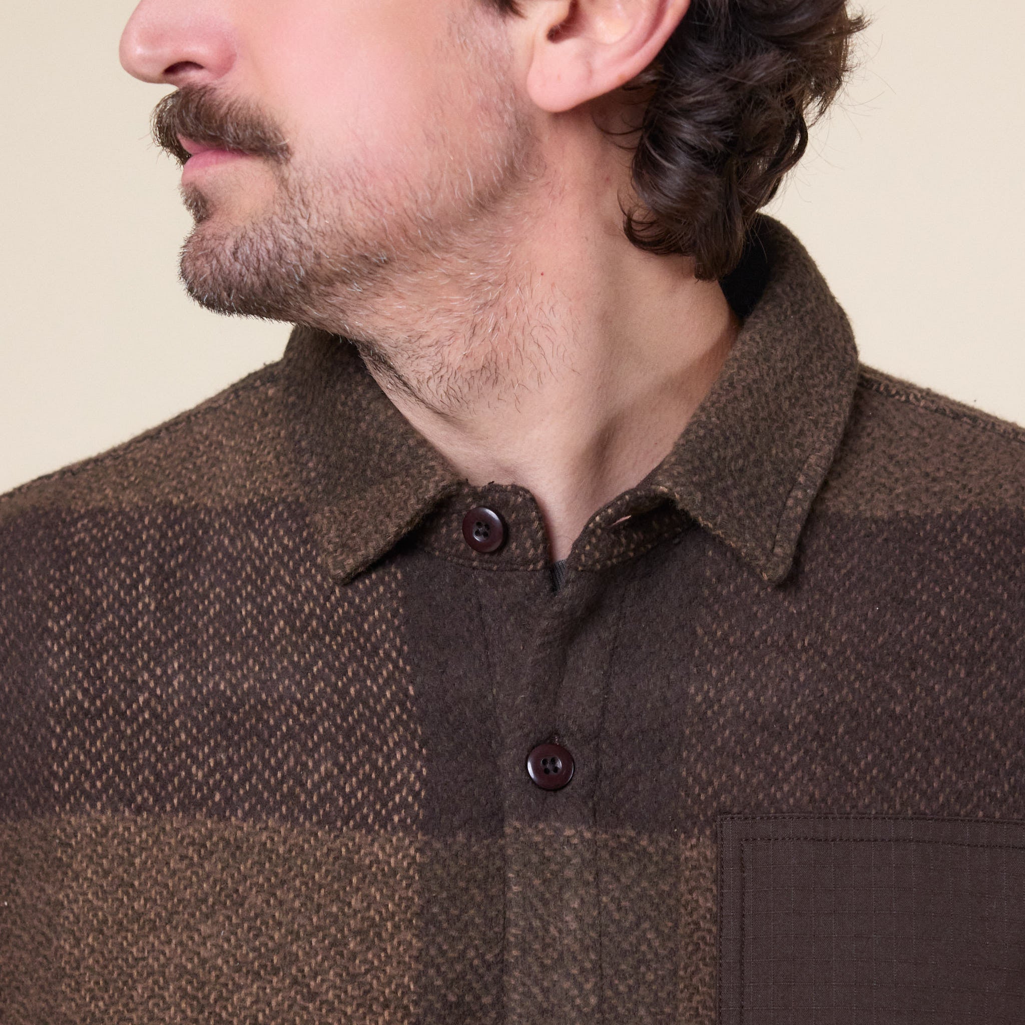 Earth / Studies - MS-109 Flannel Research Shirt - Fir Strata