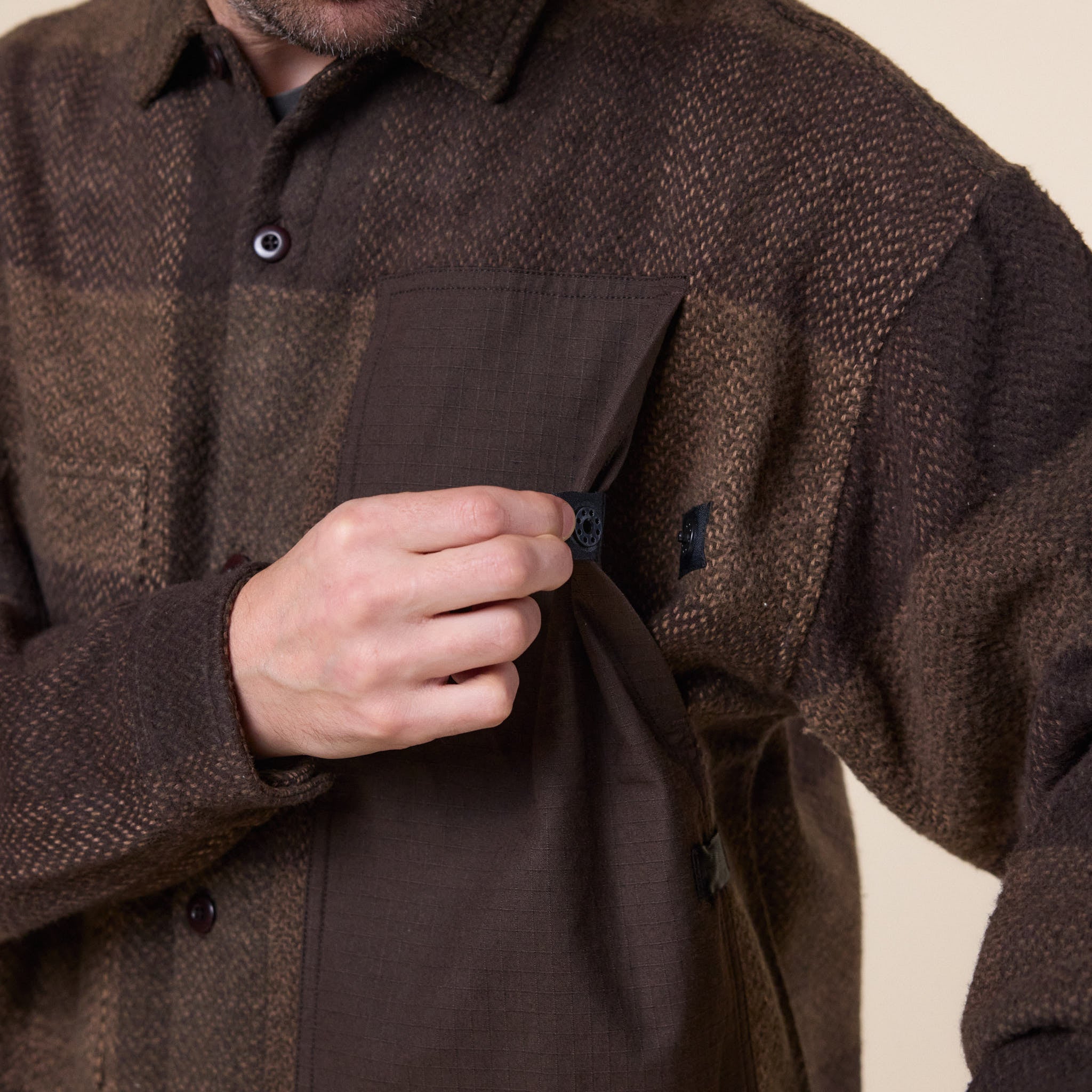 Earth / Studies - MS-109 Flannel Research Shirt - Fir Strata