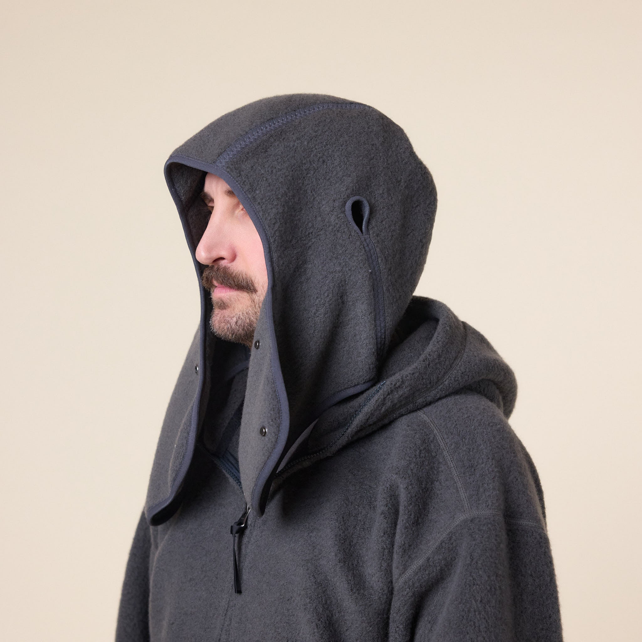 Goldwin 0 - Wool Fleece Hood - Dark Lava