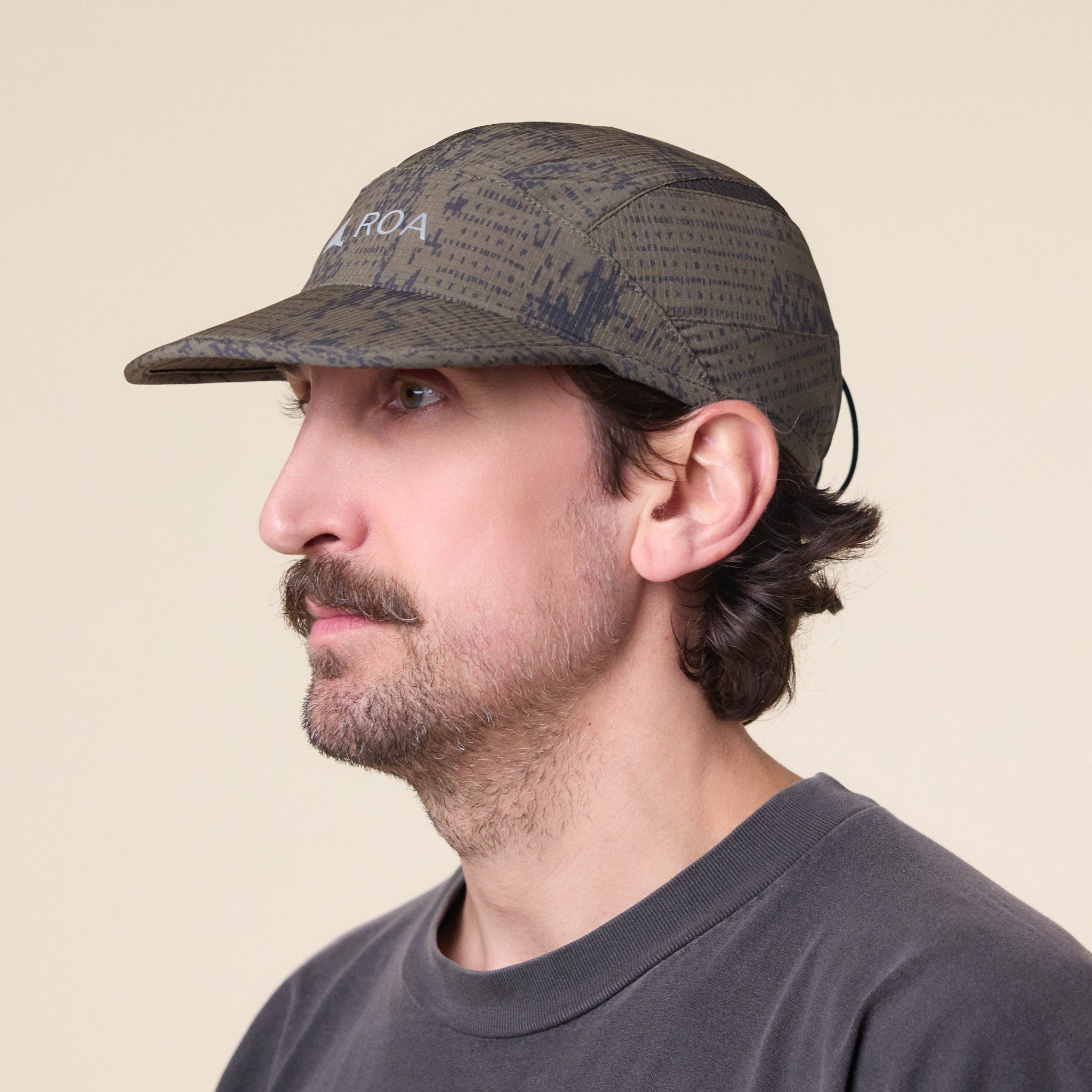 Roa Hiking - Bri Melted Print Open Weave Cap - Dark Olive