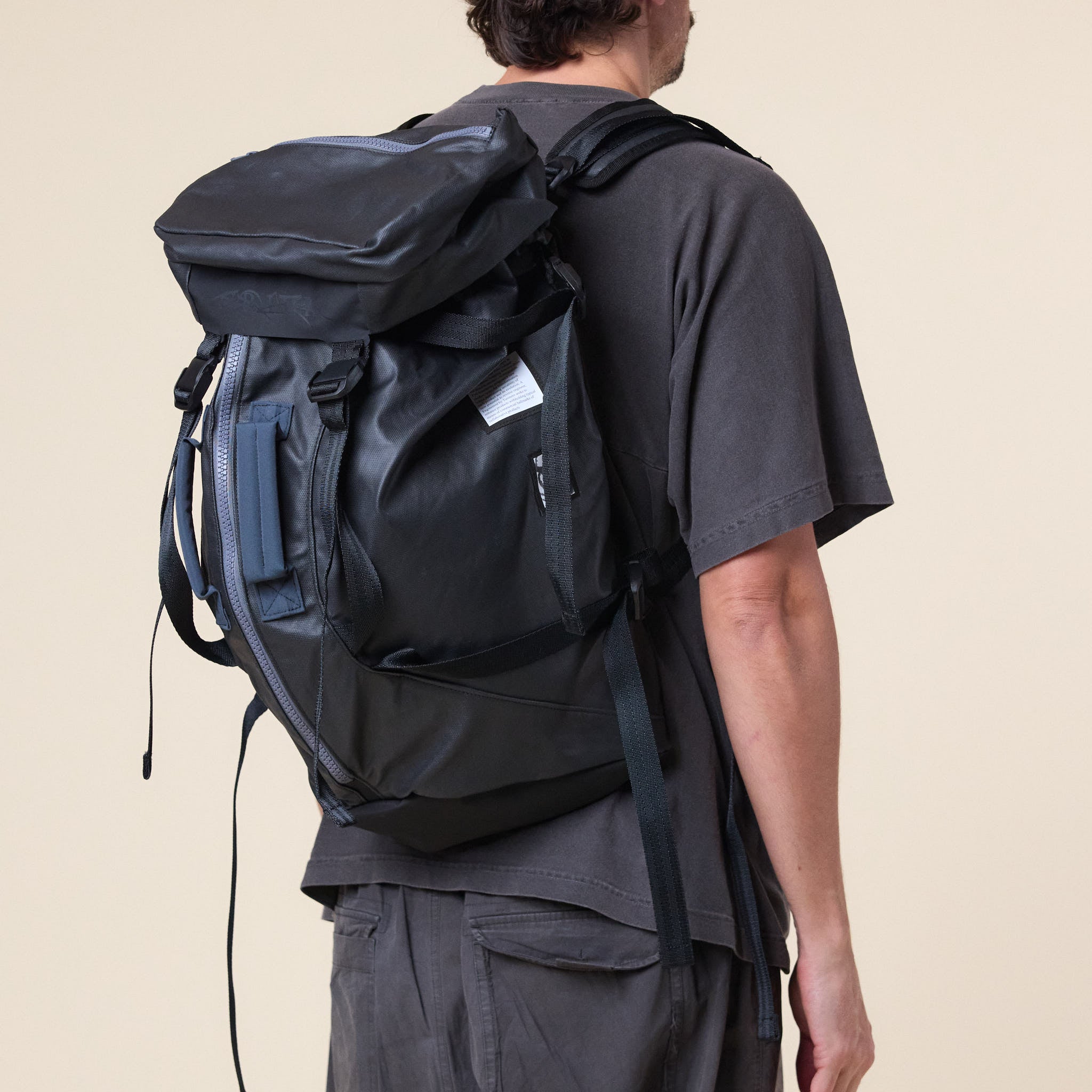 GR10K - Coated Zipped Backpack - Black