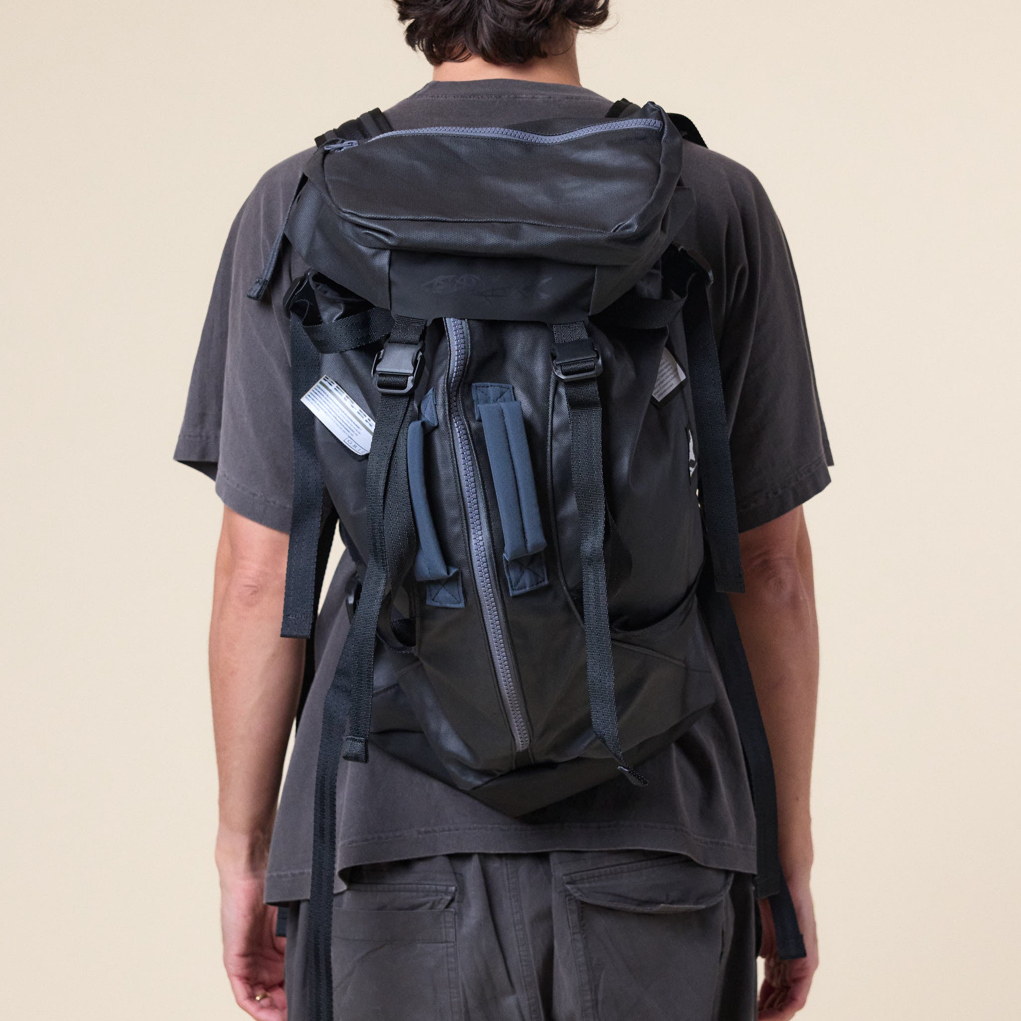 GR10K - Coated Zipped Backpack - Black