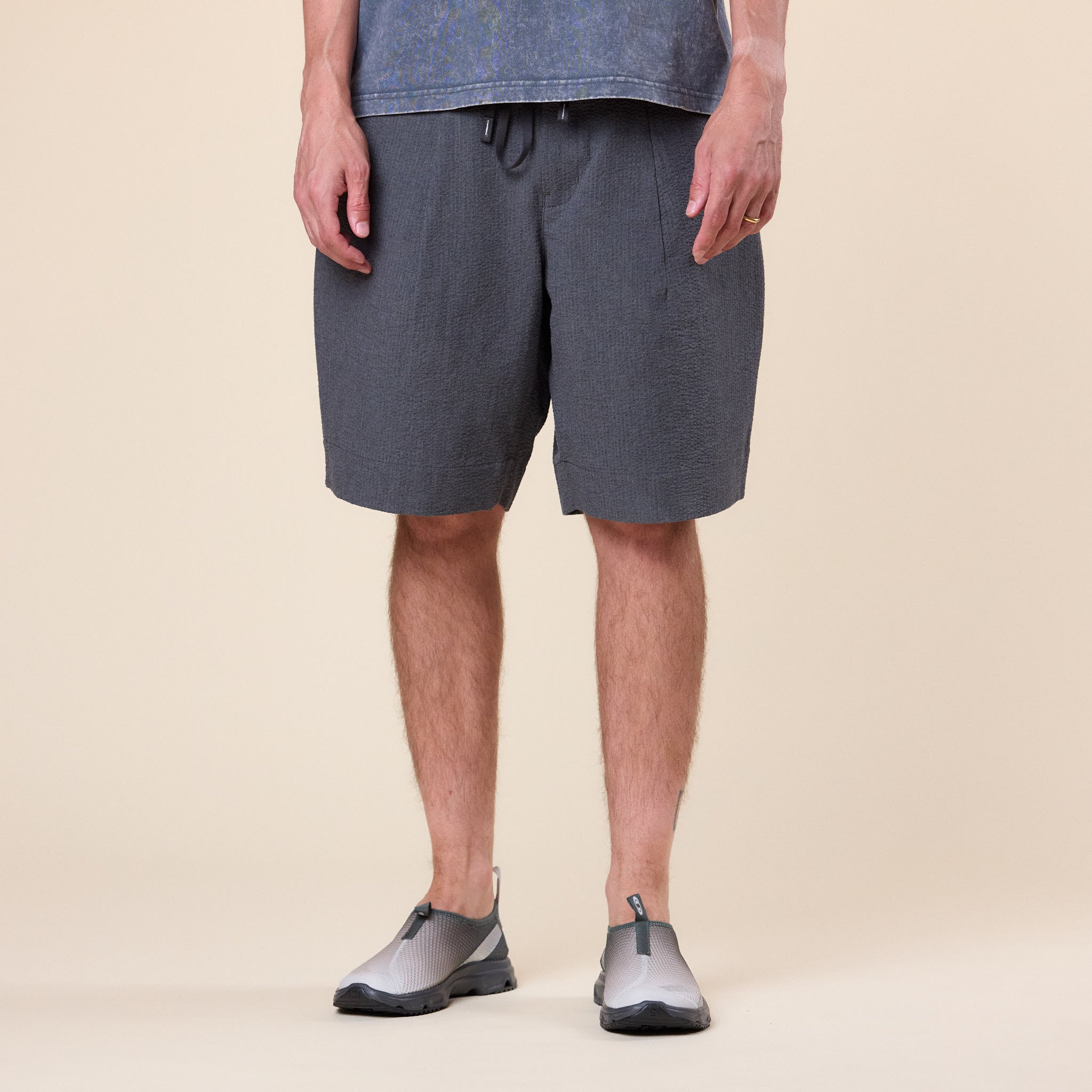 CCP - PS-AB103 - Seersucker Bermuda Shorts - Grey