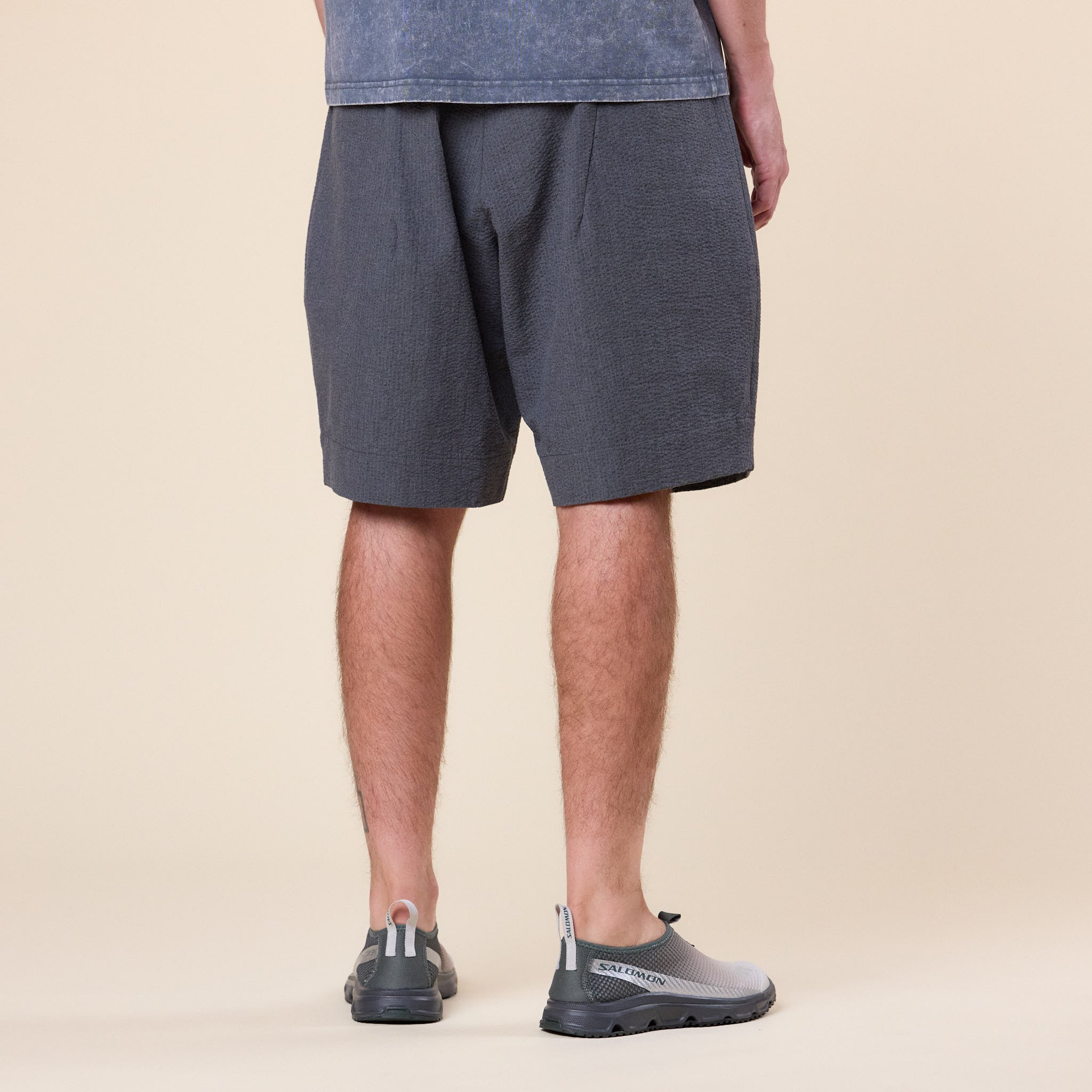 CCP - PS-AB103 - Seersucker Bermuda Shorts - Grey