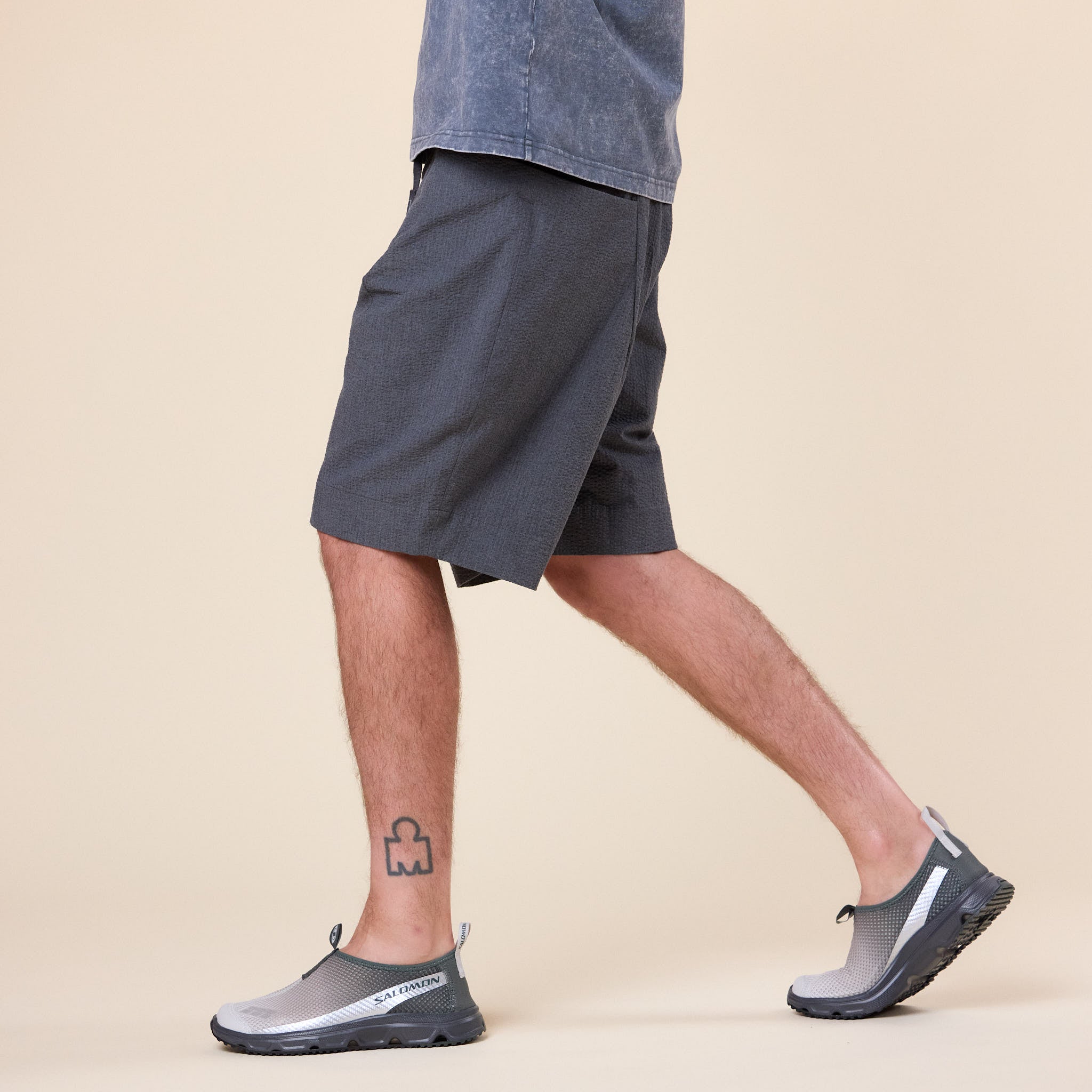 CCP - PS-AB103 - Seersucker Bermuda Shorts - Grey
