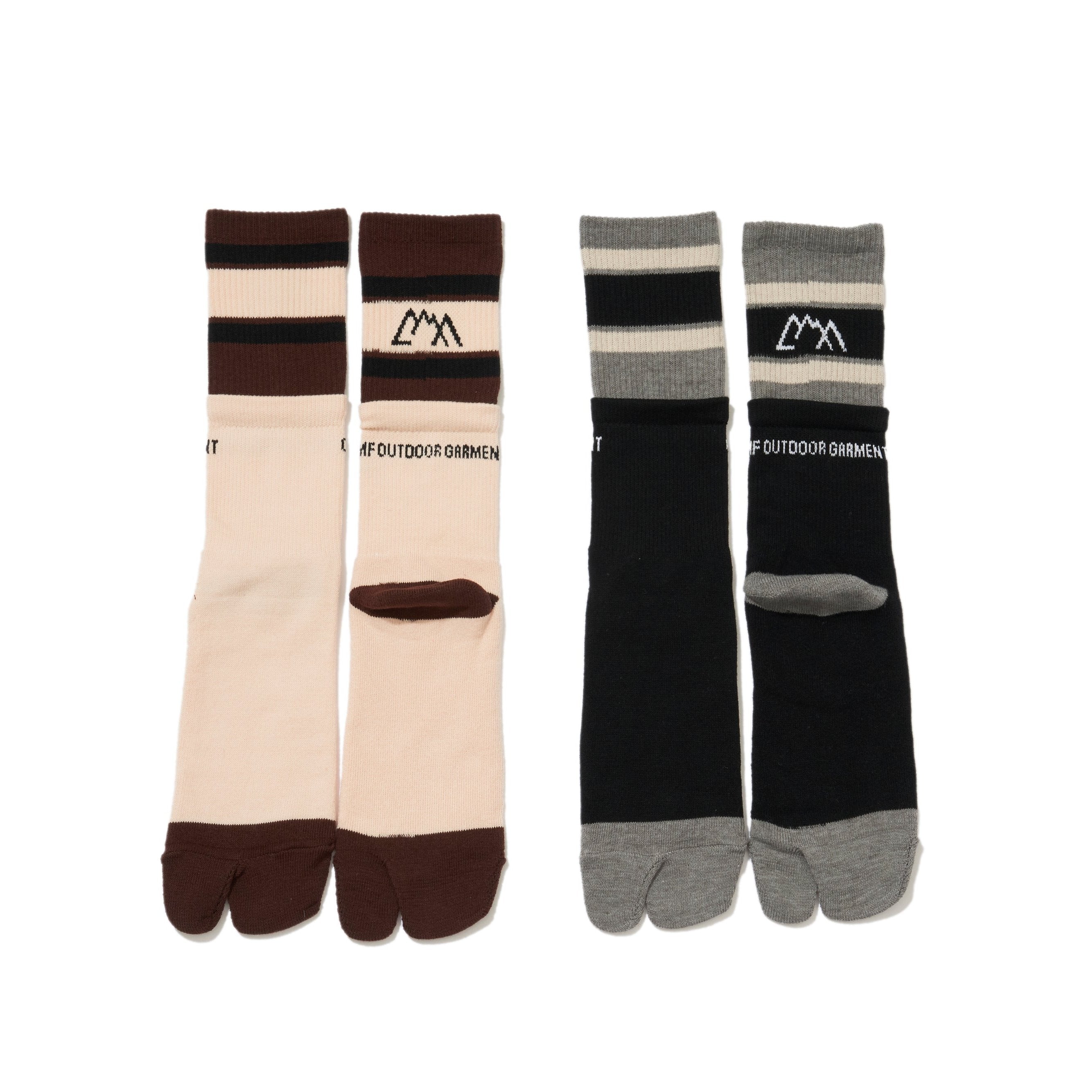 CMF Comfy Outdoor Garment - 2 Pack Tabi Socks - Black & Beige