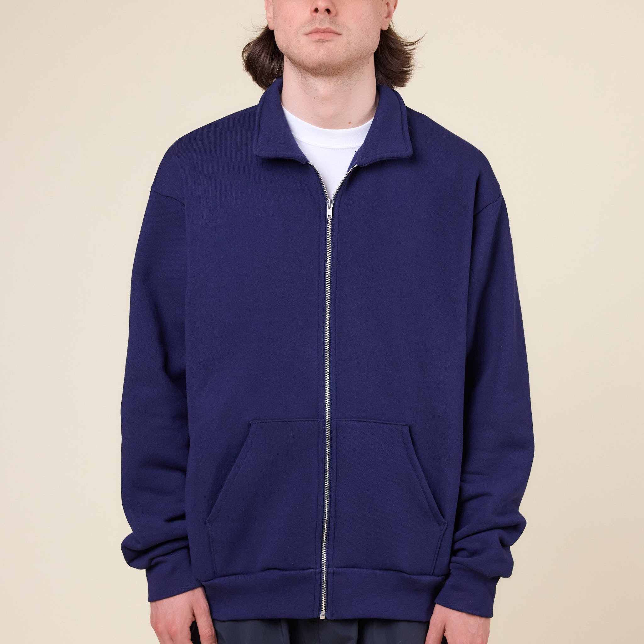 Cease - Collar Zip Sweatshirt - Navy Blue