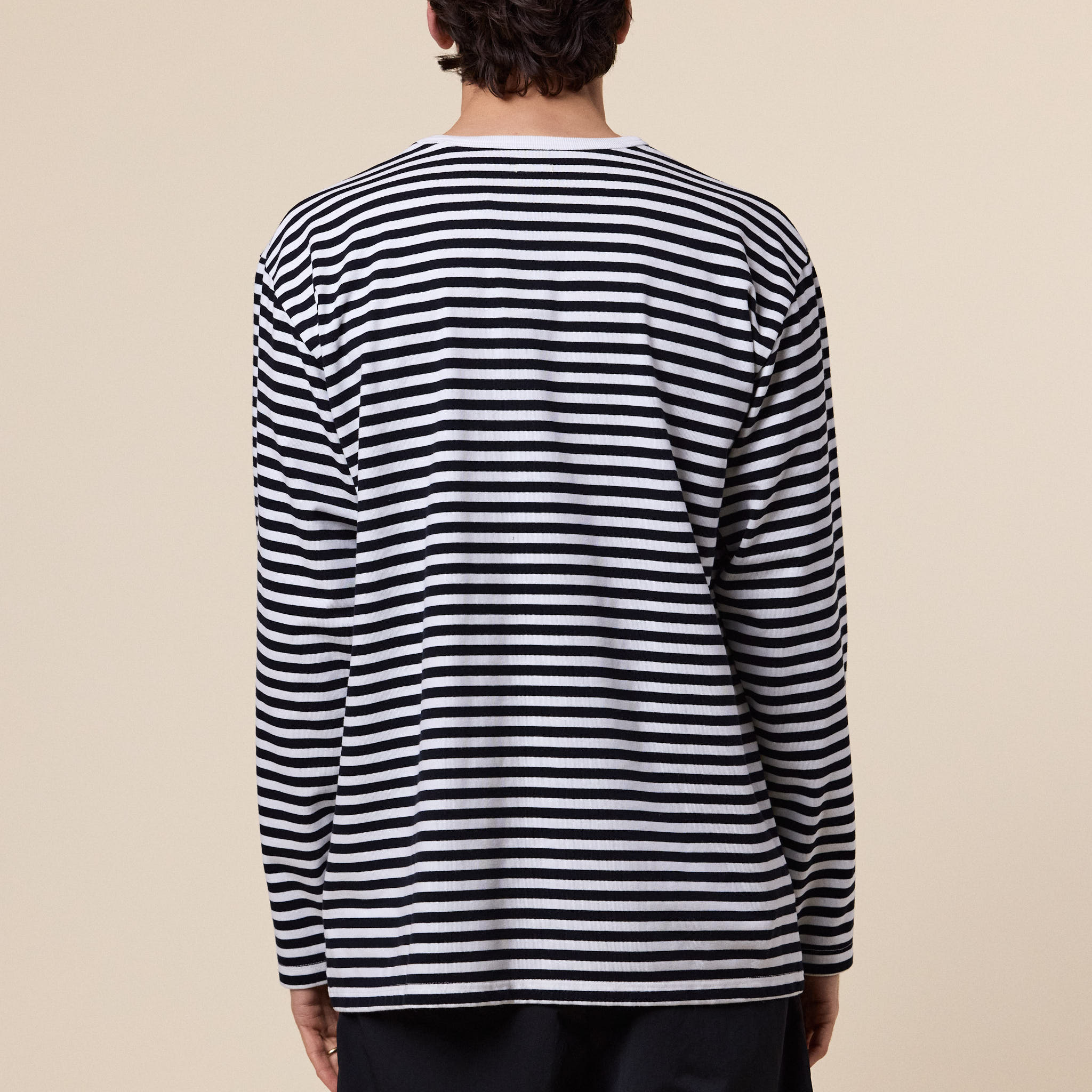 Nanamica - COOLMAX Stripe Jersey Longsleeve Tee - Navy/White