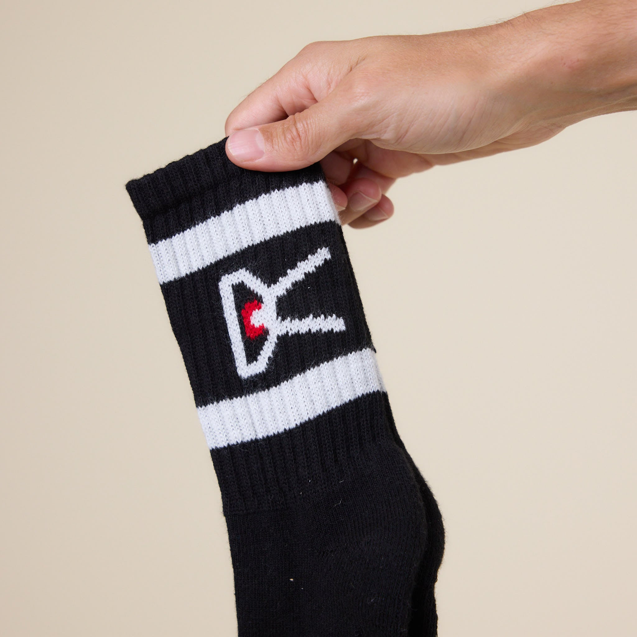 District Vision - USA Cotton Socks 2 Pack - Black & White Stripe