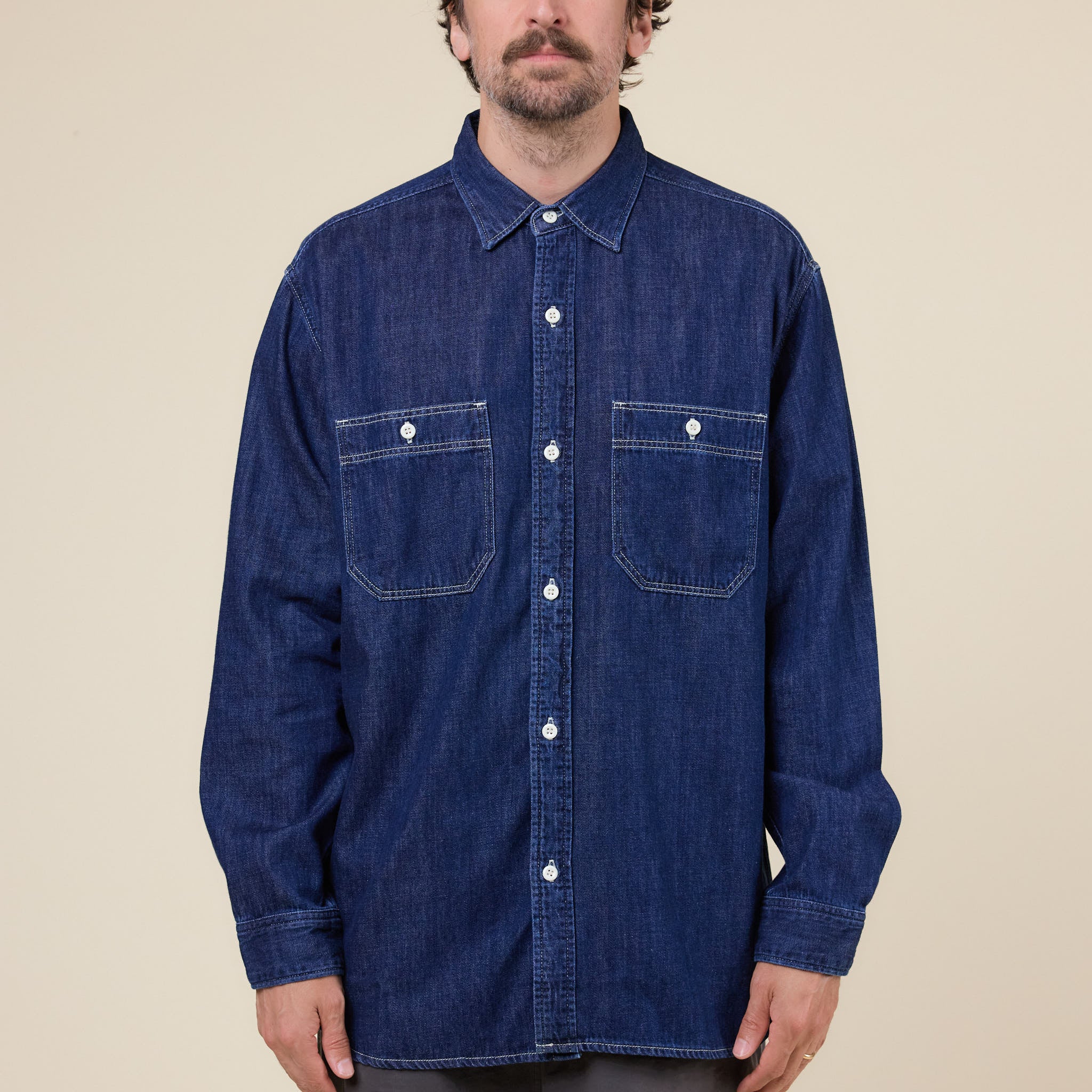 Edwin - Denim Western Shirt - Blue Dark Used