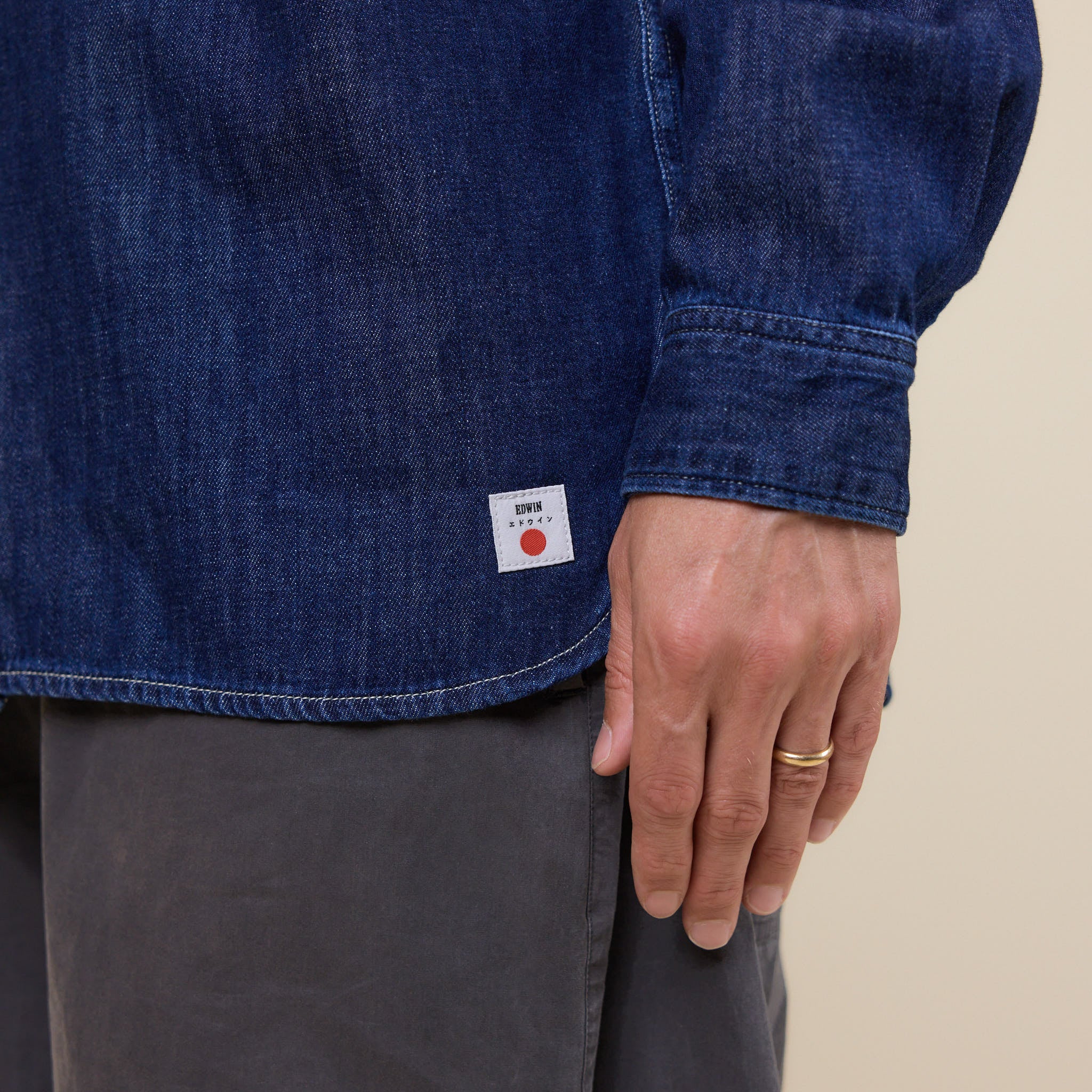 Edwin - Denim Western Shirt - Blue Dark Used