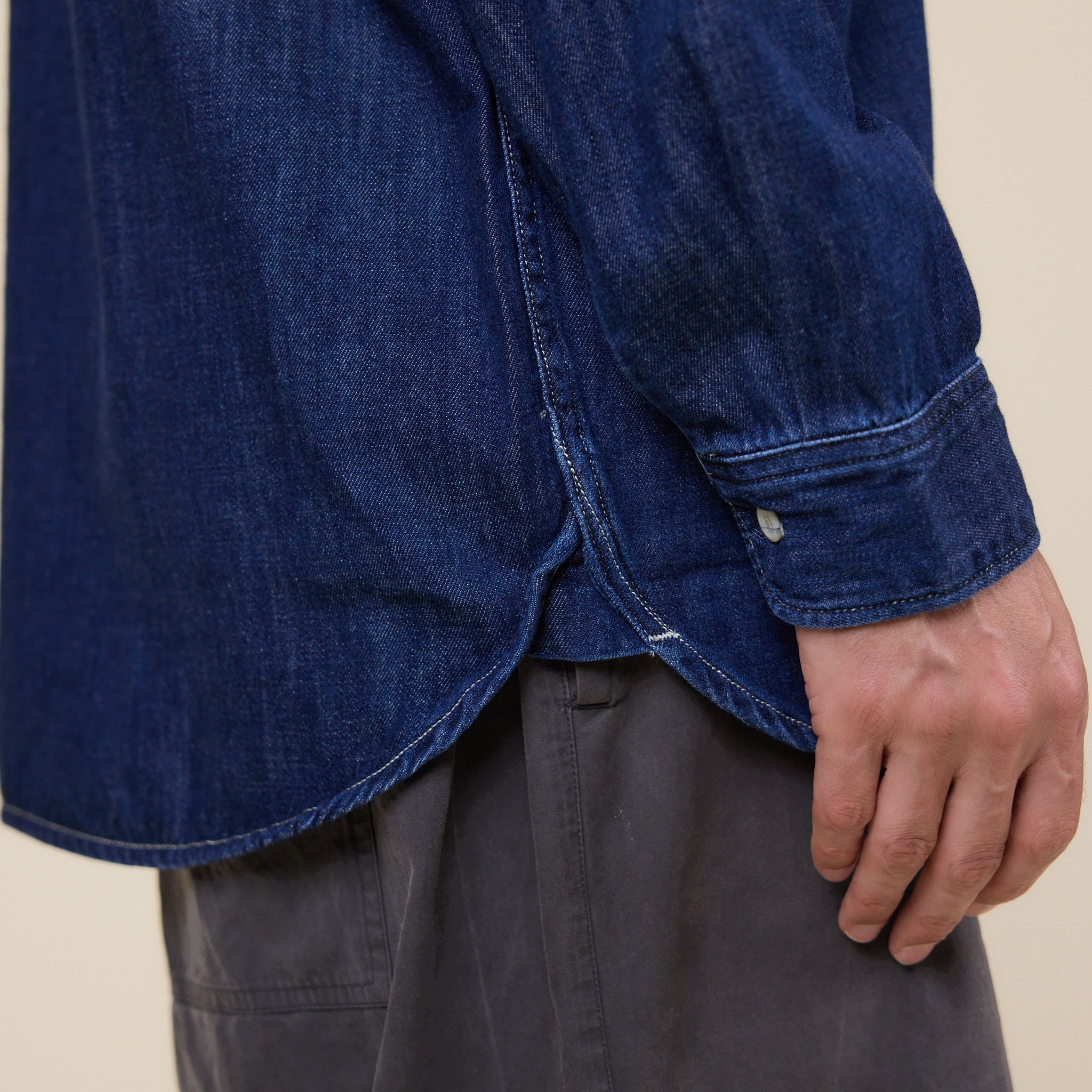 Edwin - Denim Western Shirt - Blue Dark Used