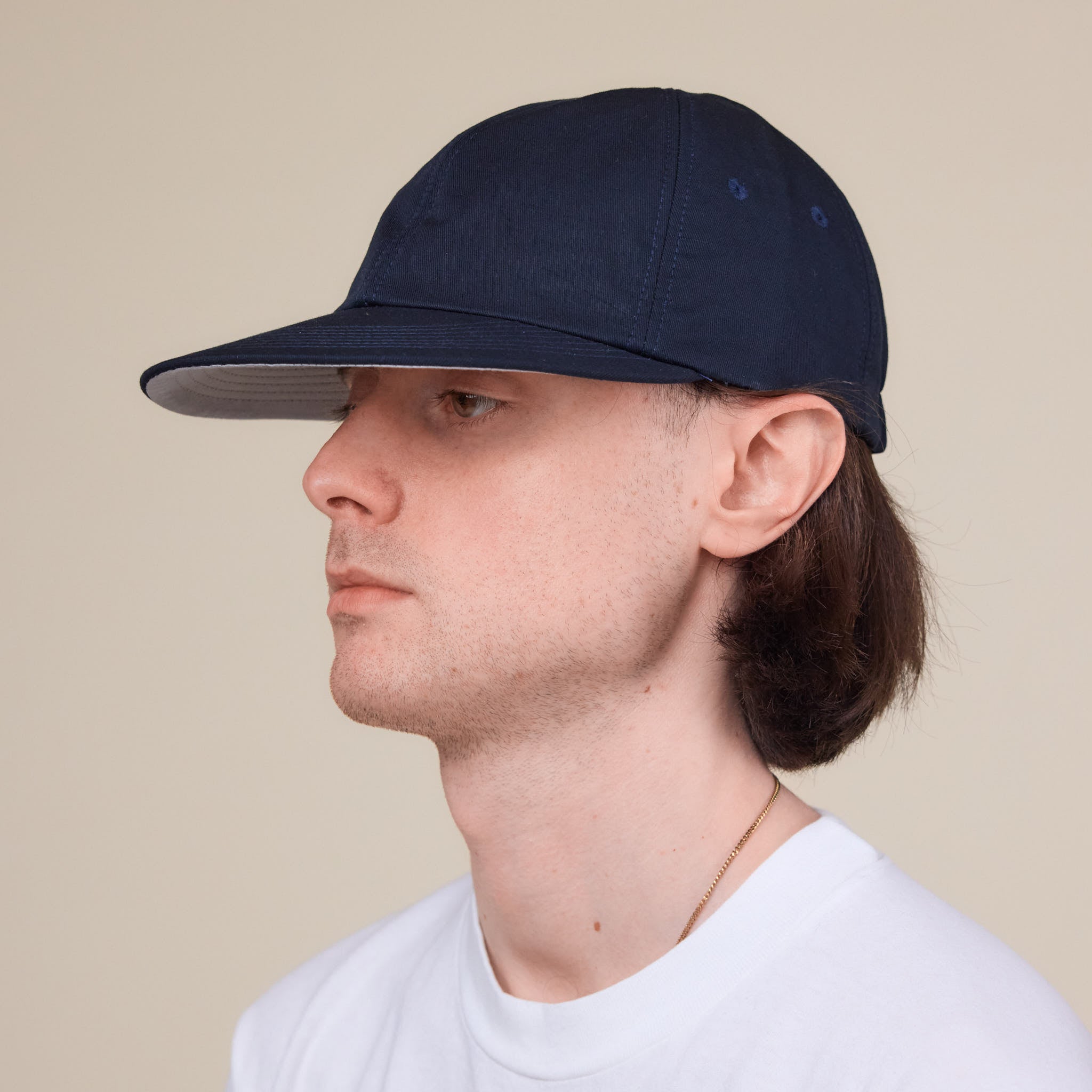 Found Feather - Classic 6 Panel Cap - Navy (Grey Underbrim)