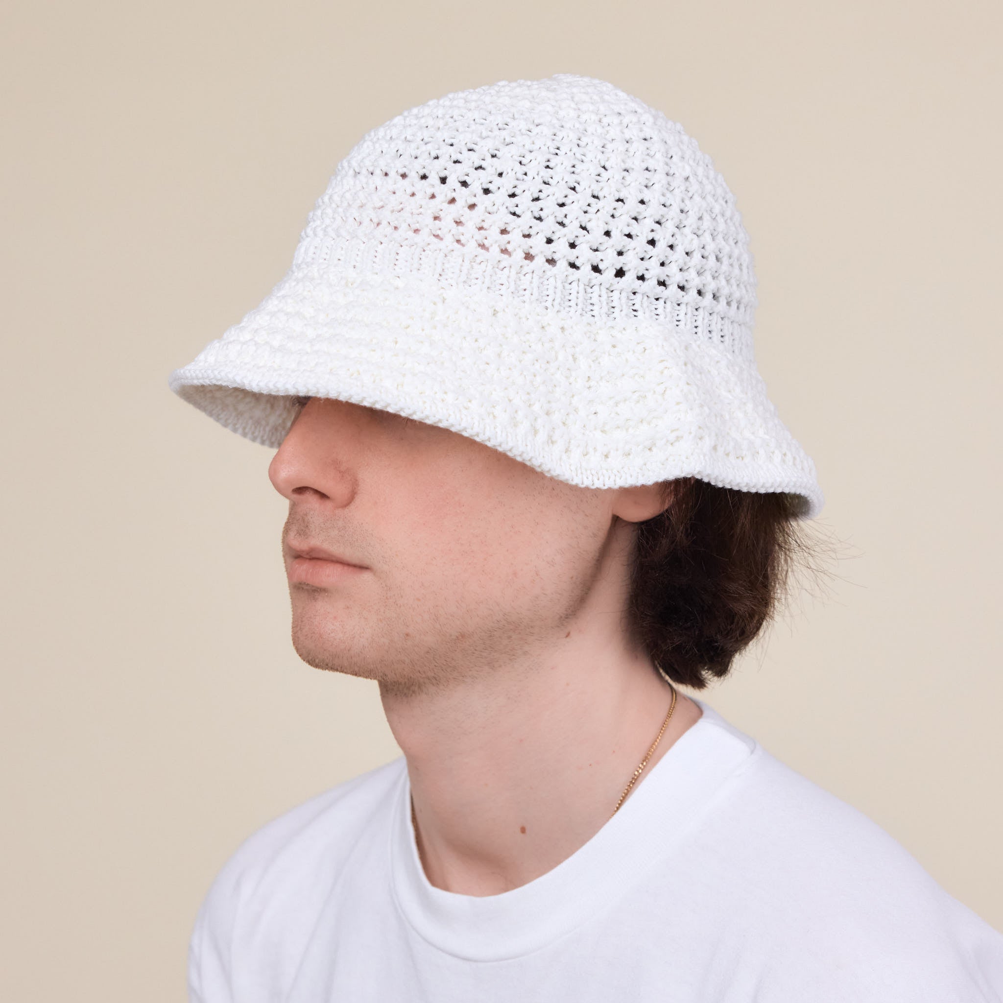 Found Feather - Knitted Safari Hat - Off White