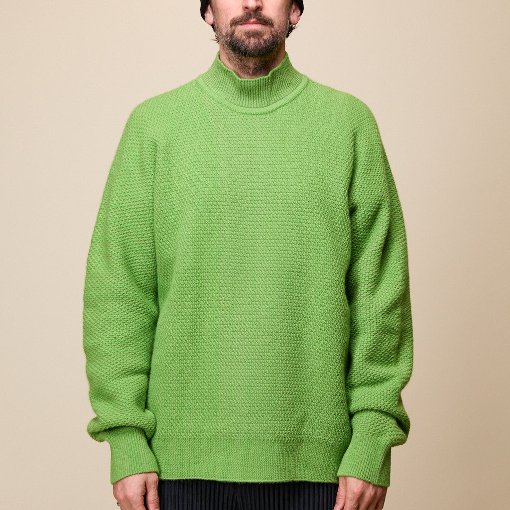 Homme Plissé Issey Miyake - Rustic Knitwear Jumper - Green HP48KN221