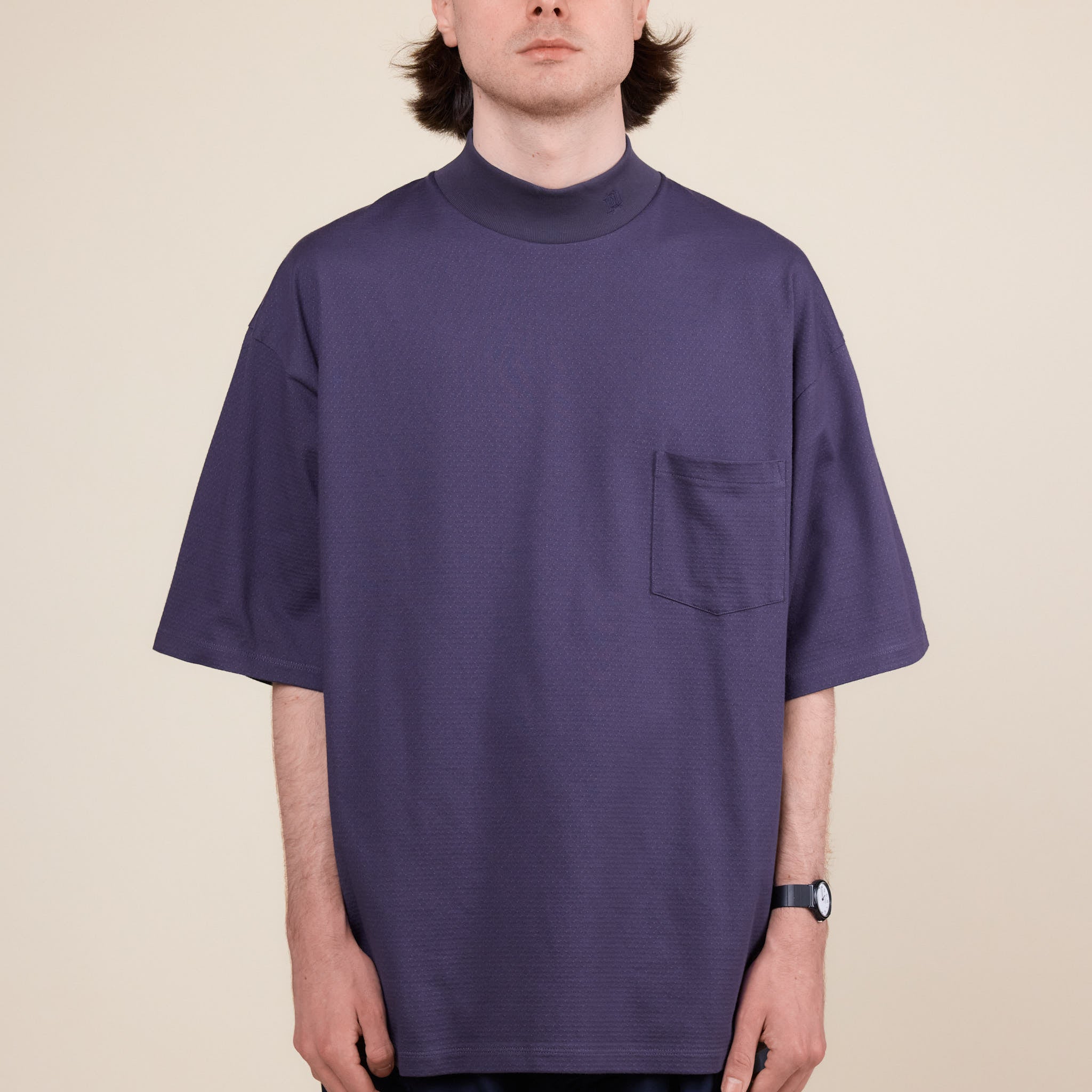 Nanamica - Coolmax Mockneck T-Shirt - Vintage Washed Navy