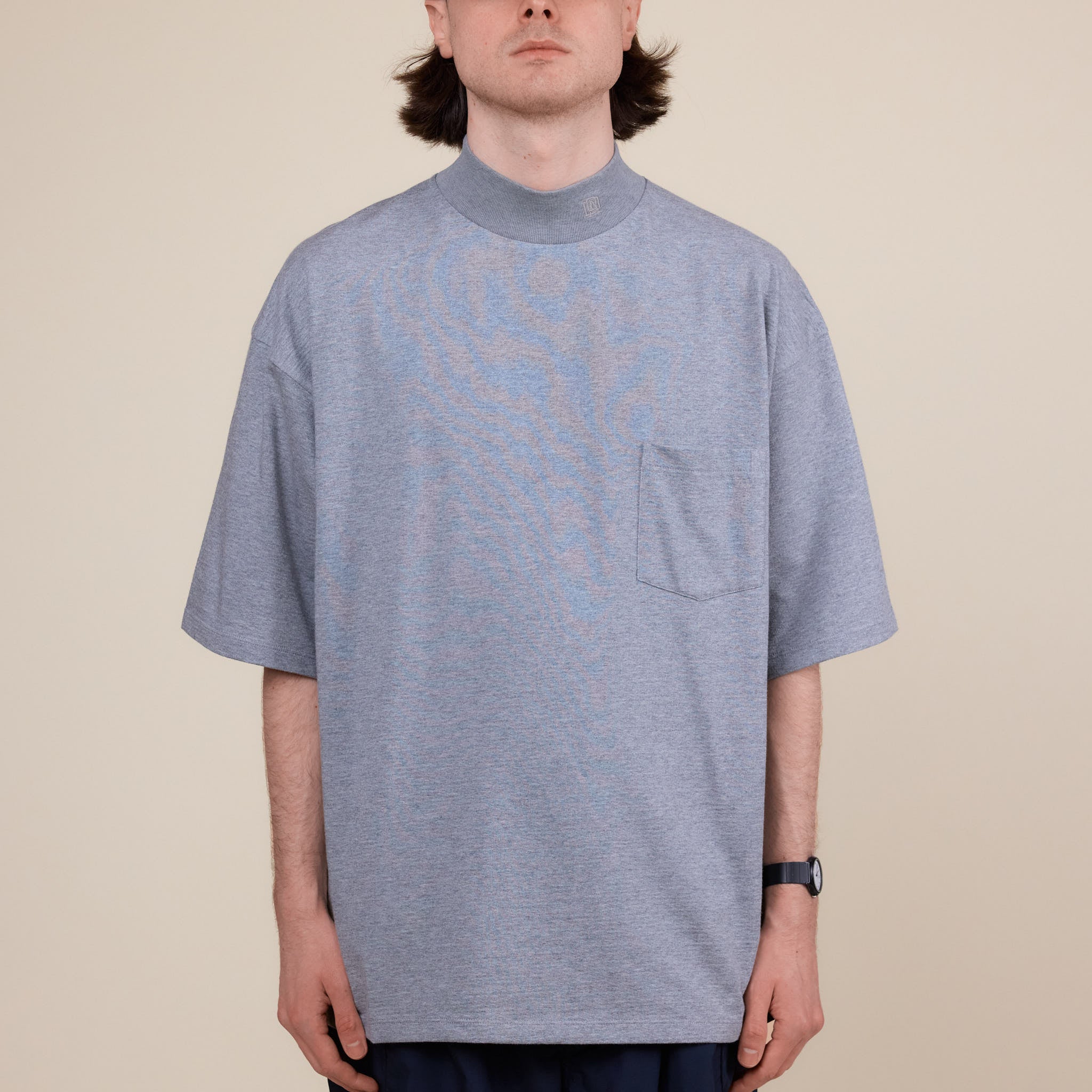 Nanamica - Coolmax Mockneck T-Shirt - Heather Grey